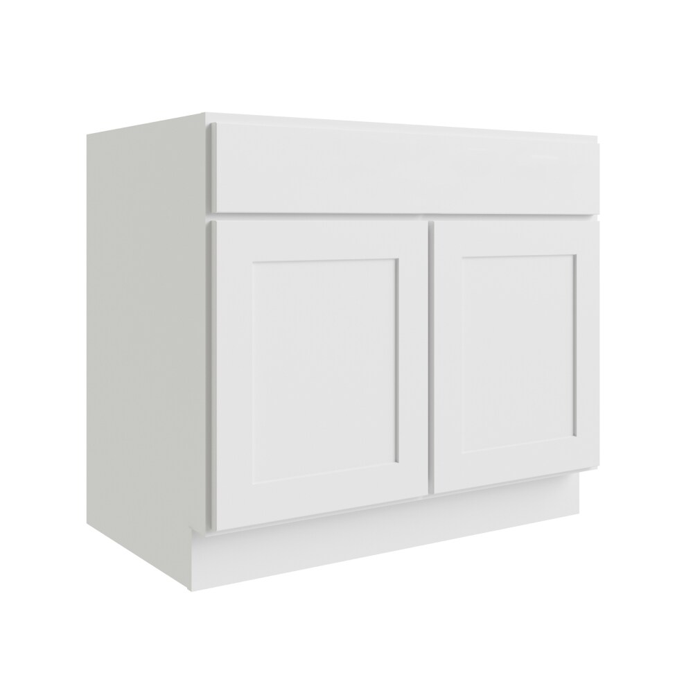 RELIABILT Parkstone 27-in W x 34.5-in H x 24-in D White Base Fully assembled Plywood Cabinet (Flat Panel Shaker)