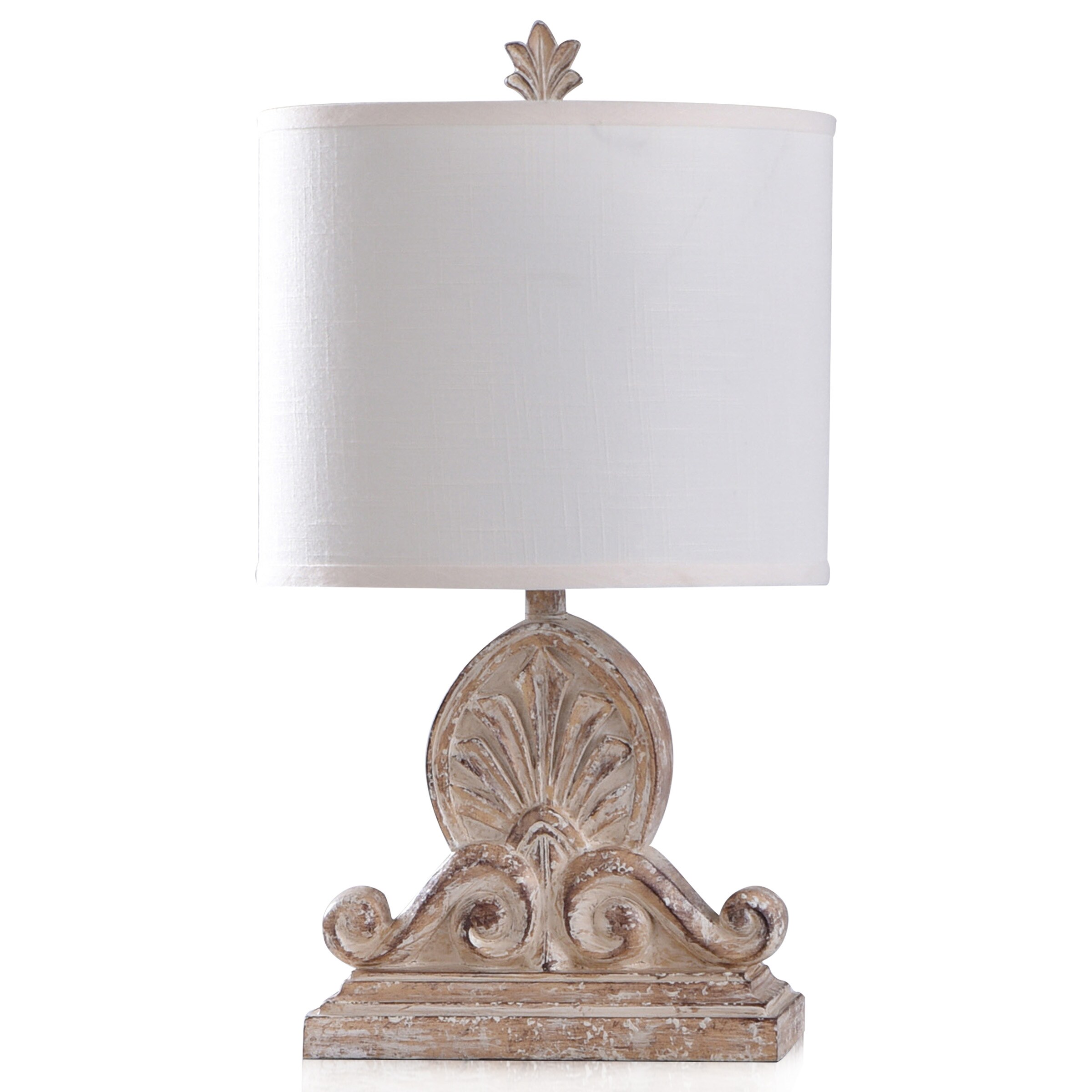 StyleCraft Home Collection L210285DS 25.25-in Weather Taupe with White Specs 3-Way Table Lamp with Fabric Shade