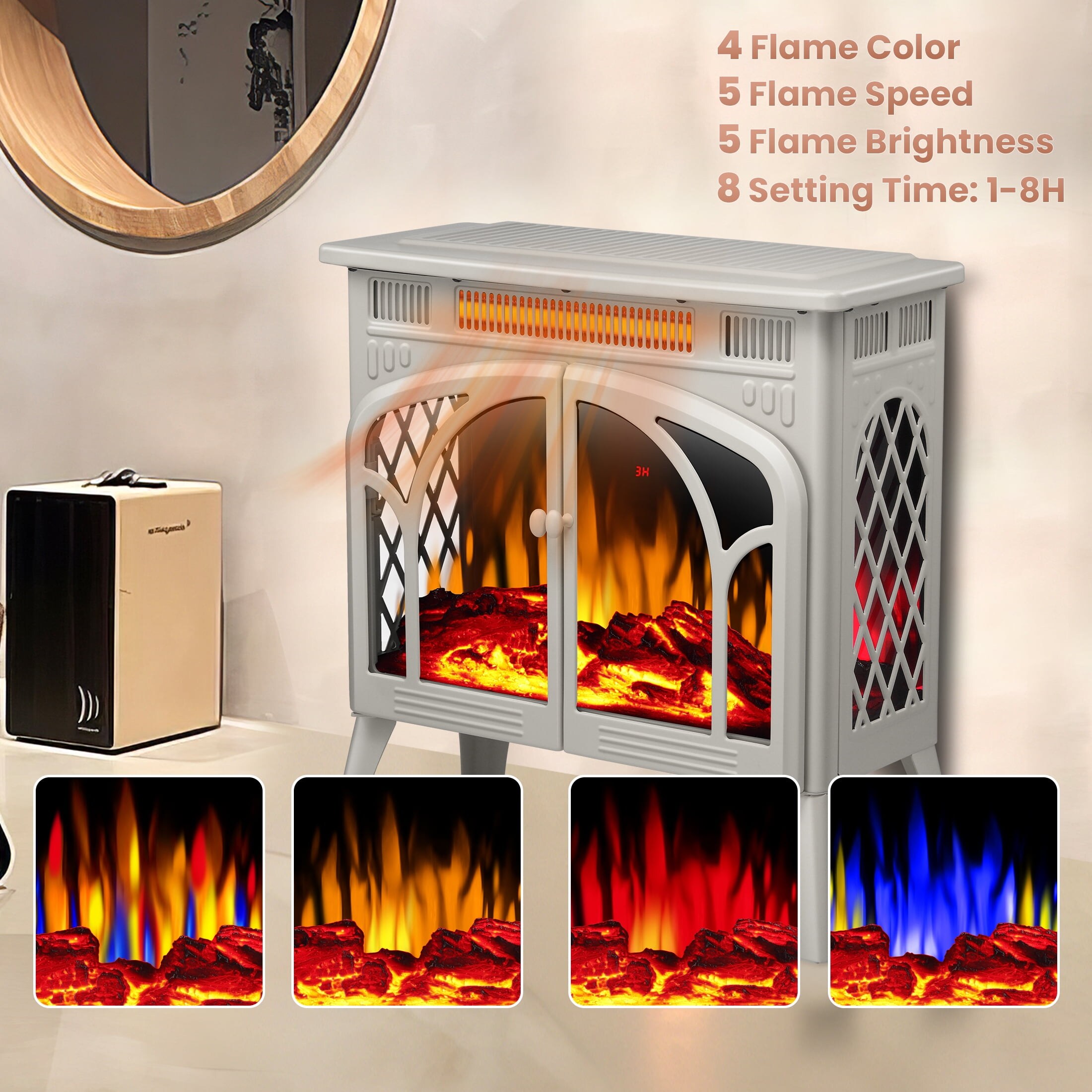COWSAR S230B-BEIGE Electric-Fireplaces - View #3