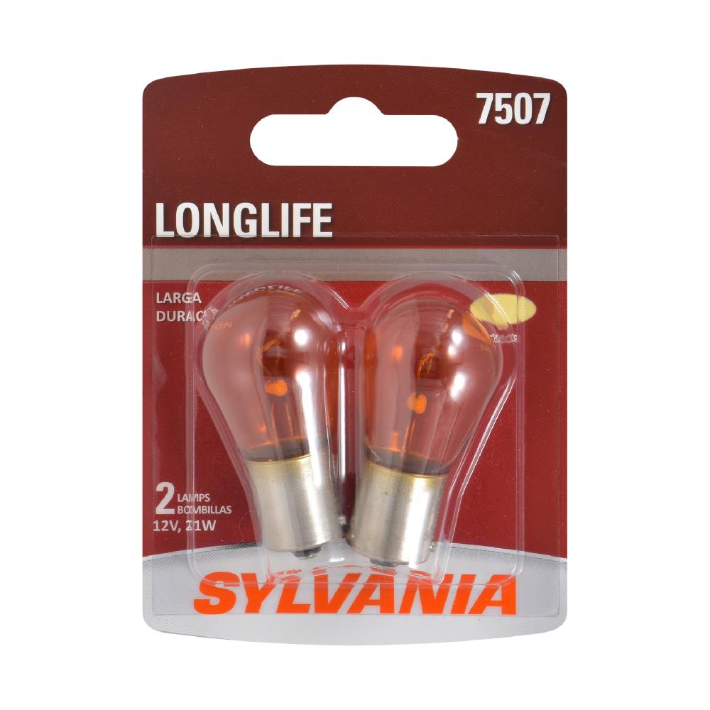 SYLVANIA 7507 LONGLIFE 7507 LongLife Incandescent Auxiliary Lighting Bulbs, White, 2 Pack