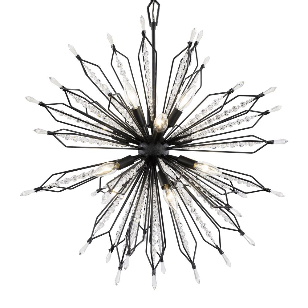 Varaluz 311P12CB Orbital 12 -Light Carbon Mid-century Sputnik Hanging Pendant light