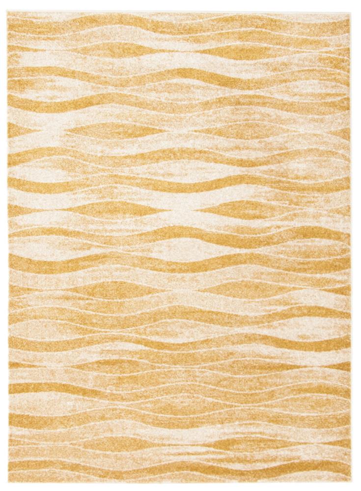 ECARPETGALLERY 345716 Neela 4 x 6 (ft) Loomed Polypropylene Ivory/Gold Rectangular Indoor Abstract Mid-Century Modern Area rug
