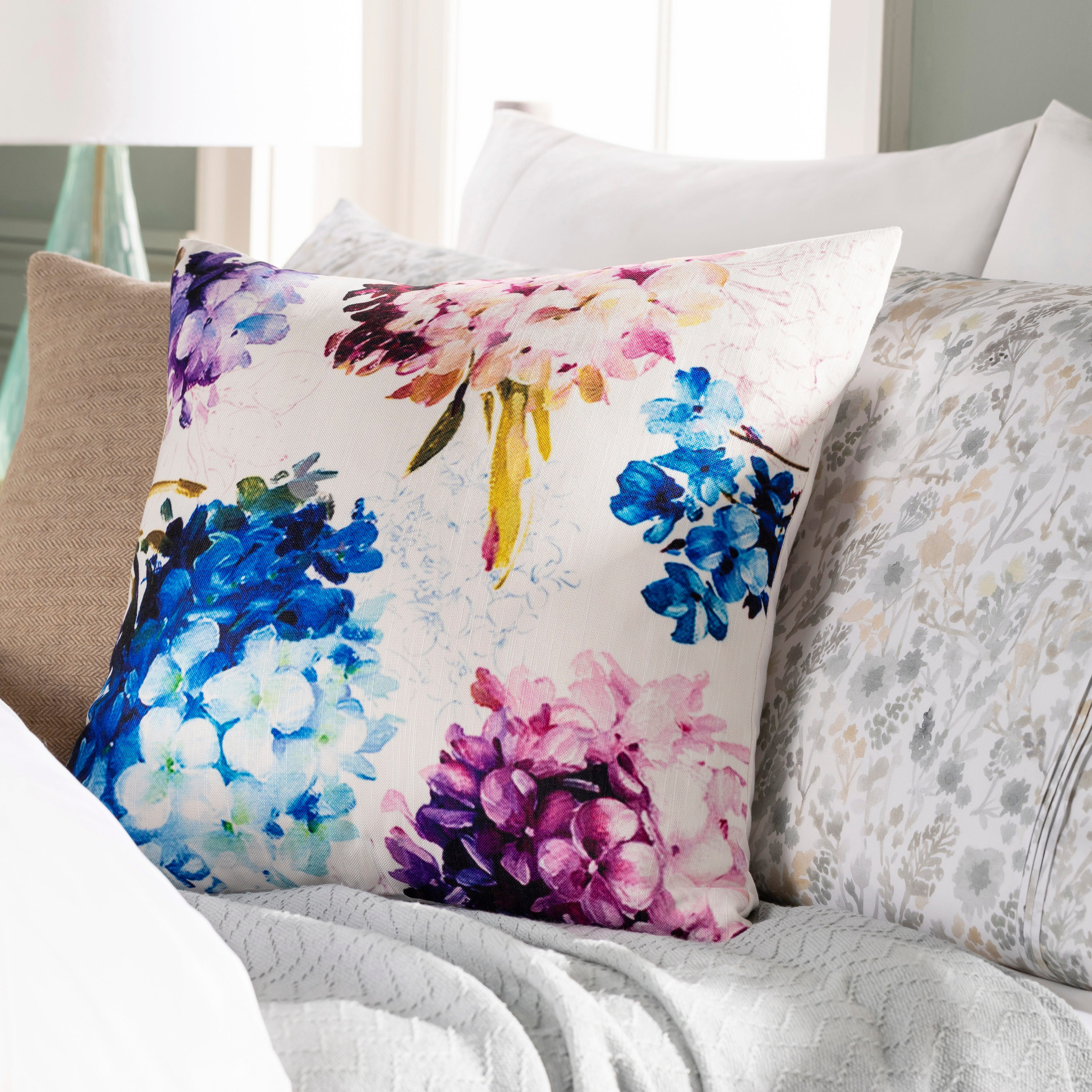 Perenial 18" Square Cotton Polyester Accent Pillow