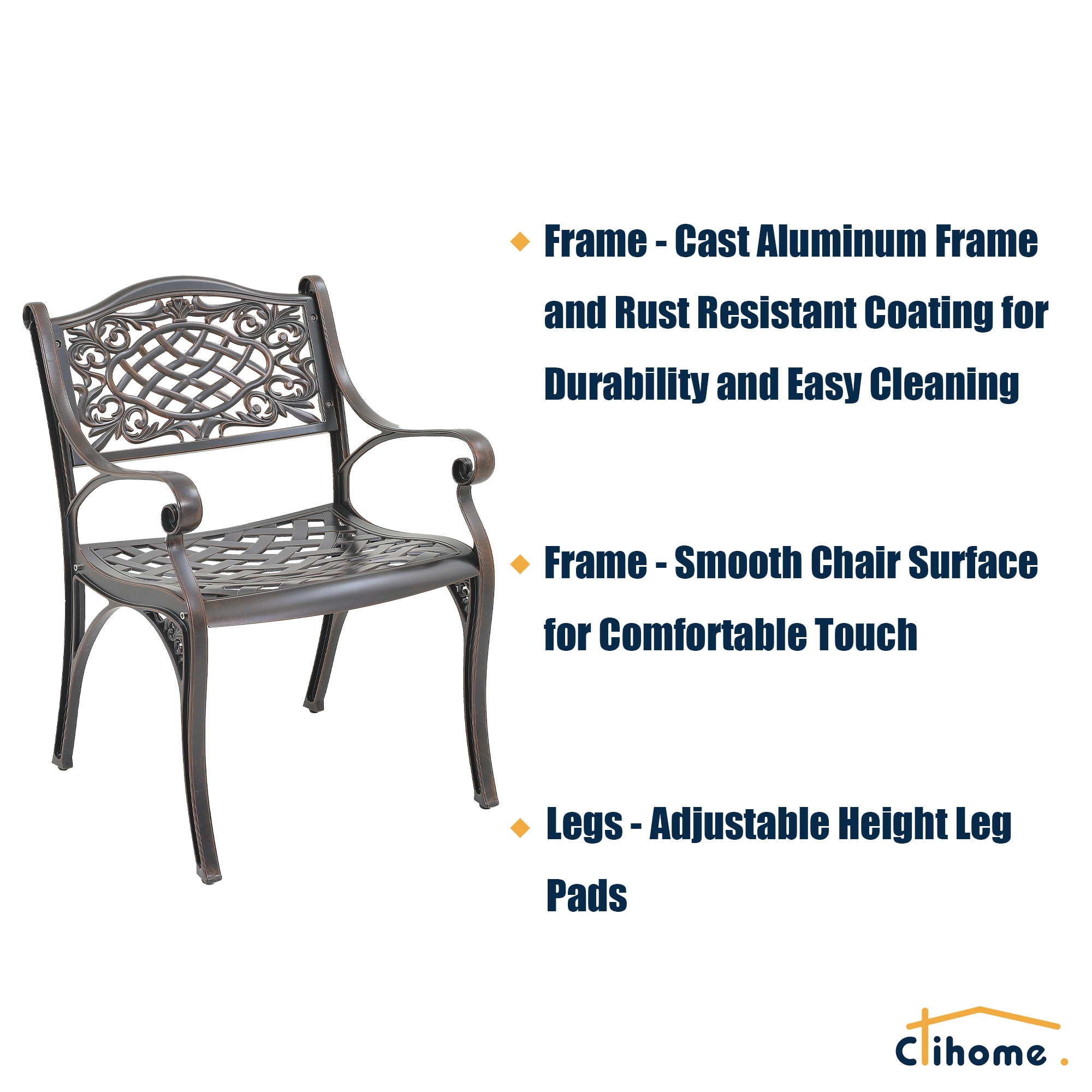 Clihome CL6022C-BR Patio-Chairs - View #4