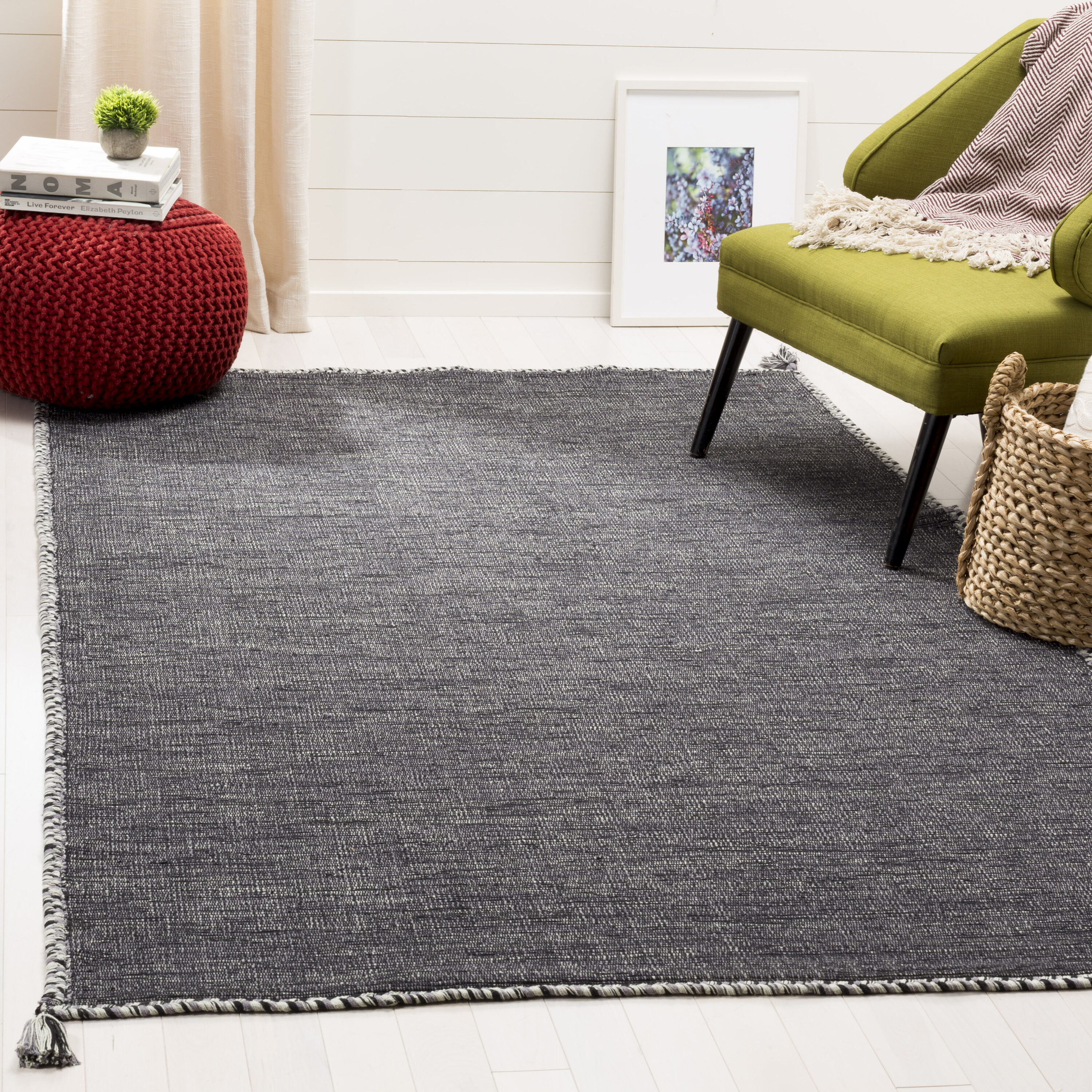  Montauk 150 Gray/Black Solid / Tonal 5ft x 8ft Medium Rectangle Rug