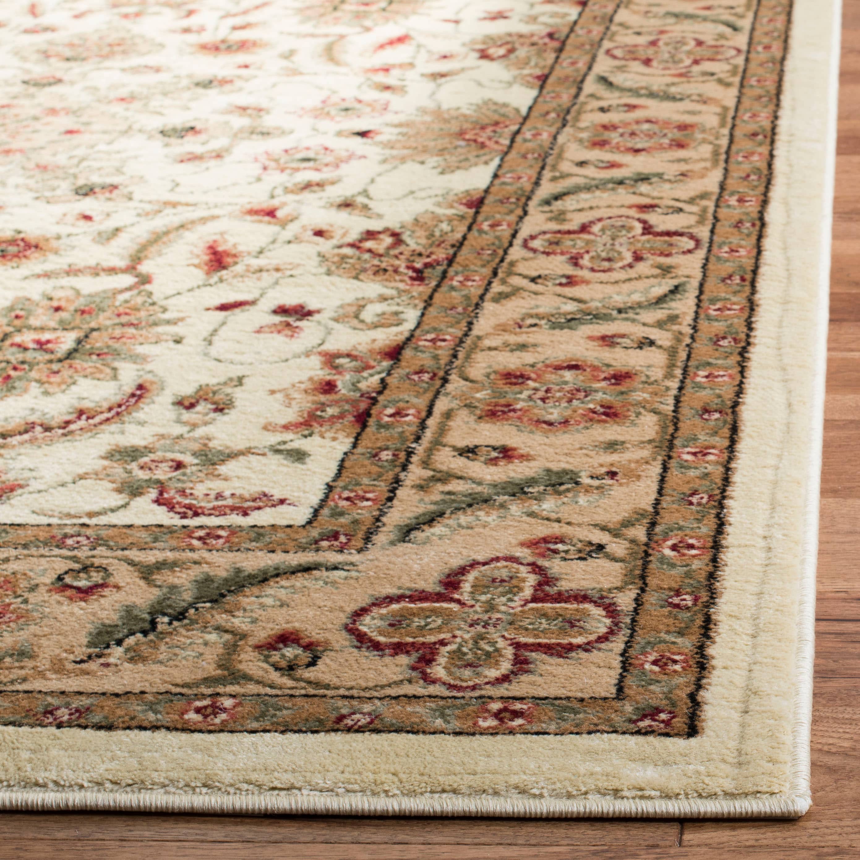 Ivory and Tan 8' x 8' Safavid Style Area Rug