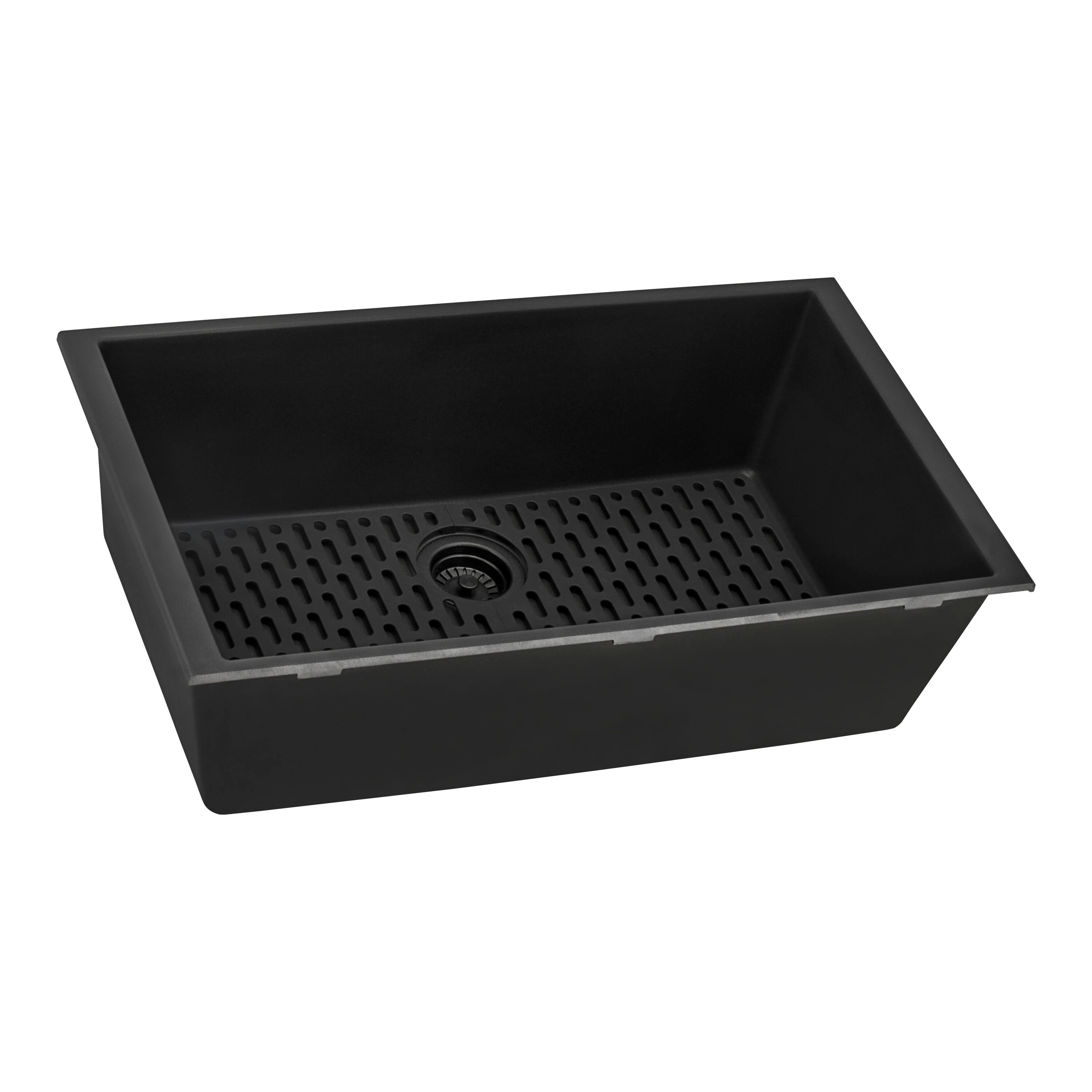 Midnight Black Granite Composite Single Bowl Kitchen Sink