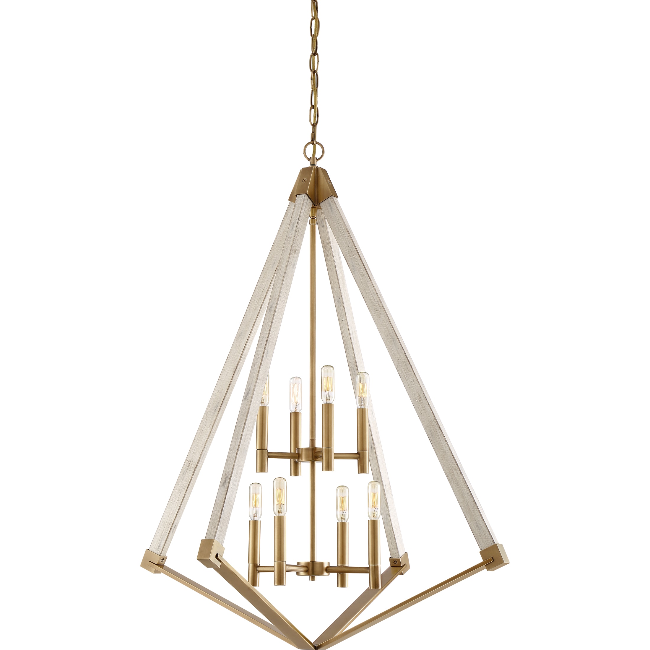 Quoizel VP5208WS Viewpoint 8-Light Brass Transitional Damp Rated Chandelier