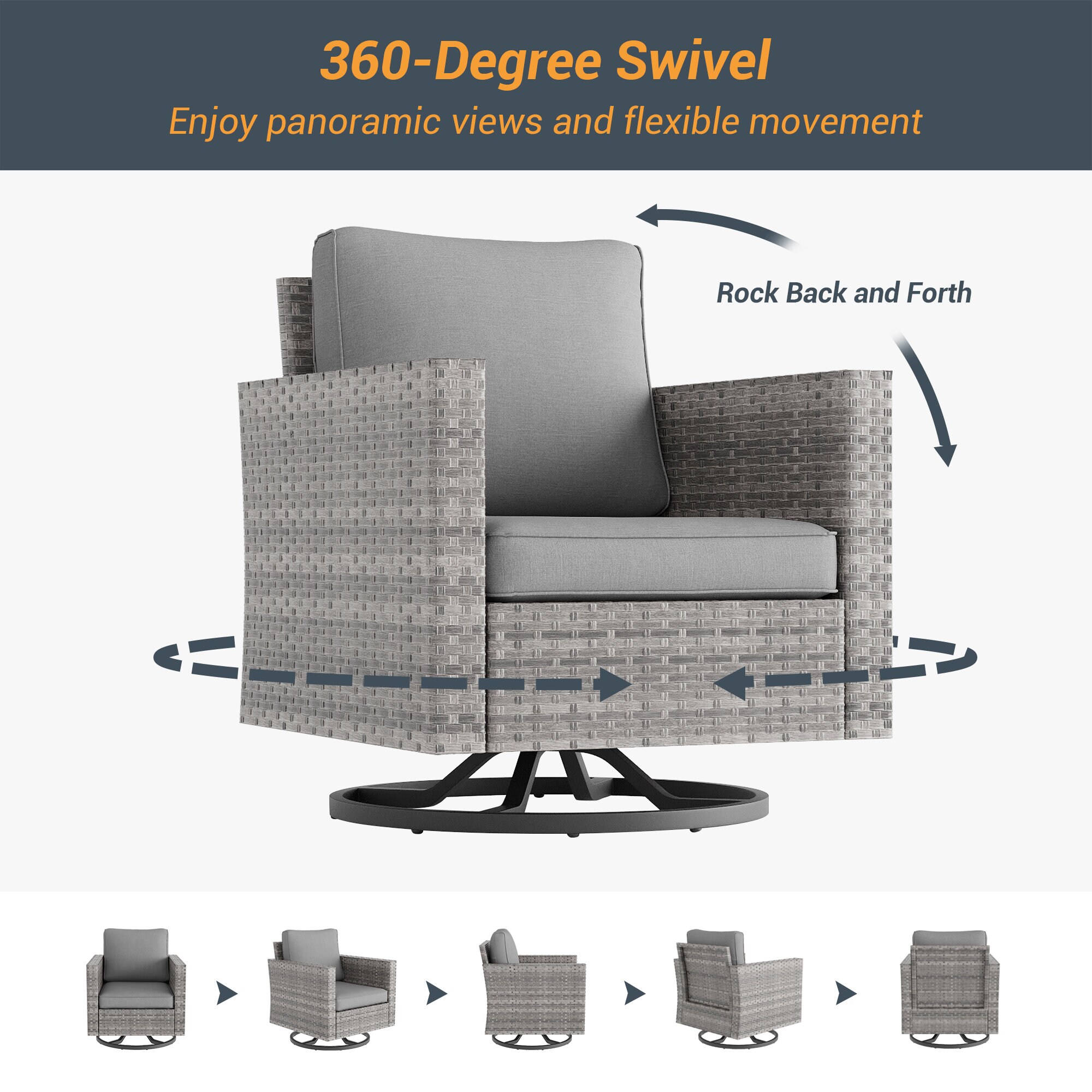 Sonkuki SD-PS2R-HGY-T3 Patio-Conversation-Sets - View #4