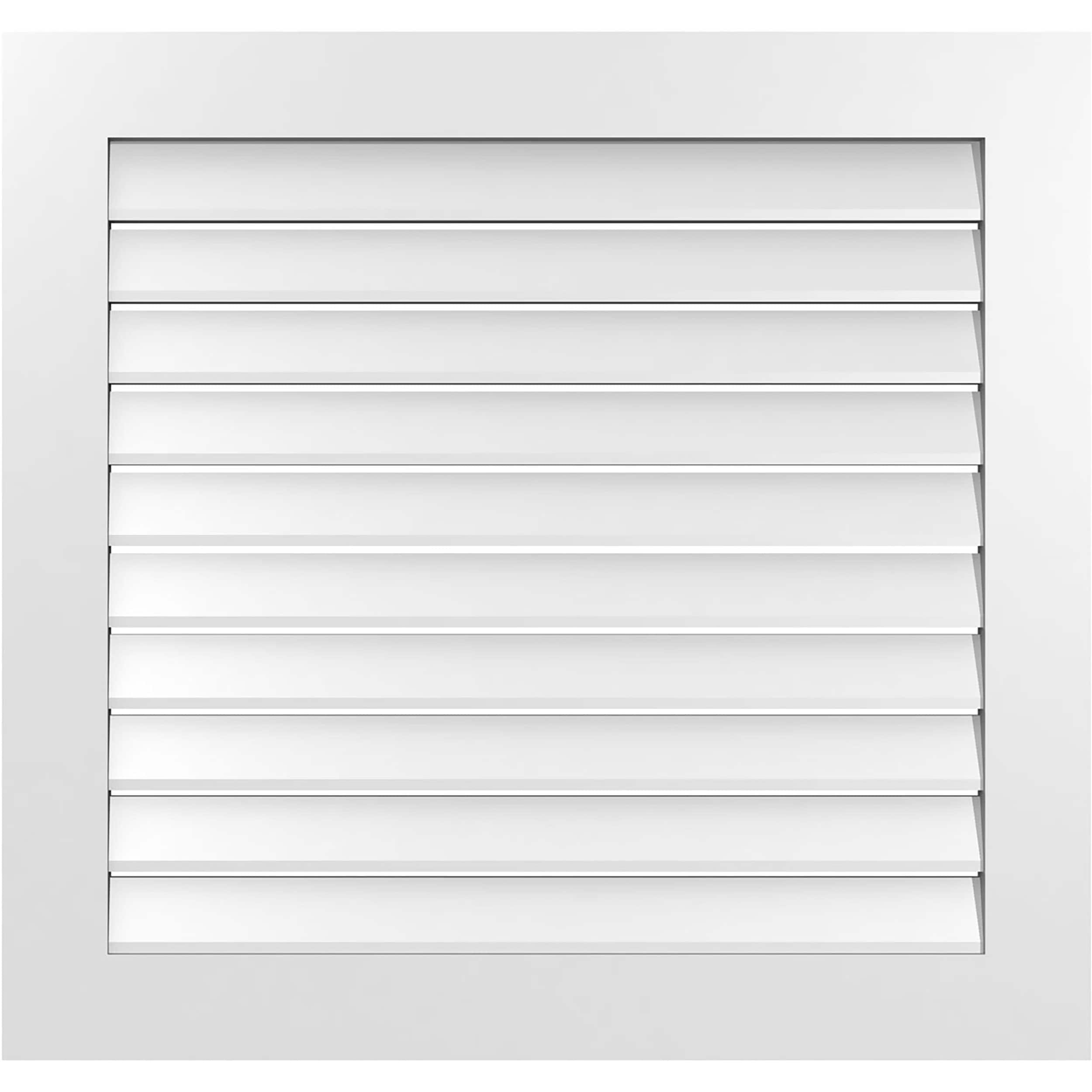 Ekena Millwork GVPVE36X3401SF 36-Inches x 34-Inches Off-white Rectangle PVC Gable Louver Vent