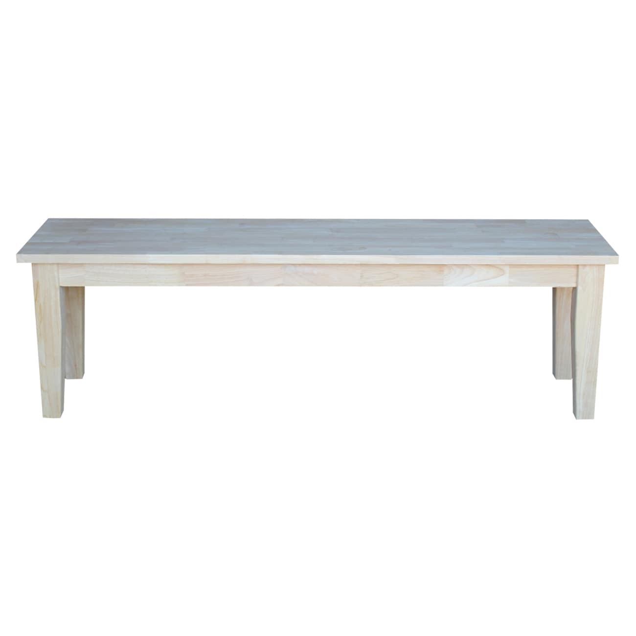 Elegant Shaker Style 60" Solid Hardwood Dining Bench - Unfinished
