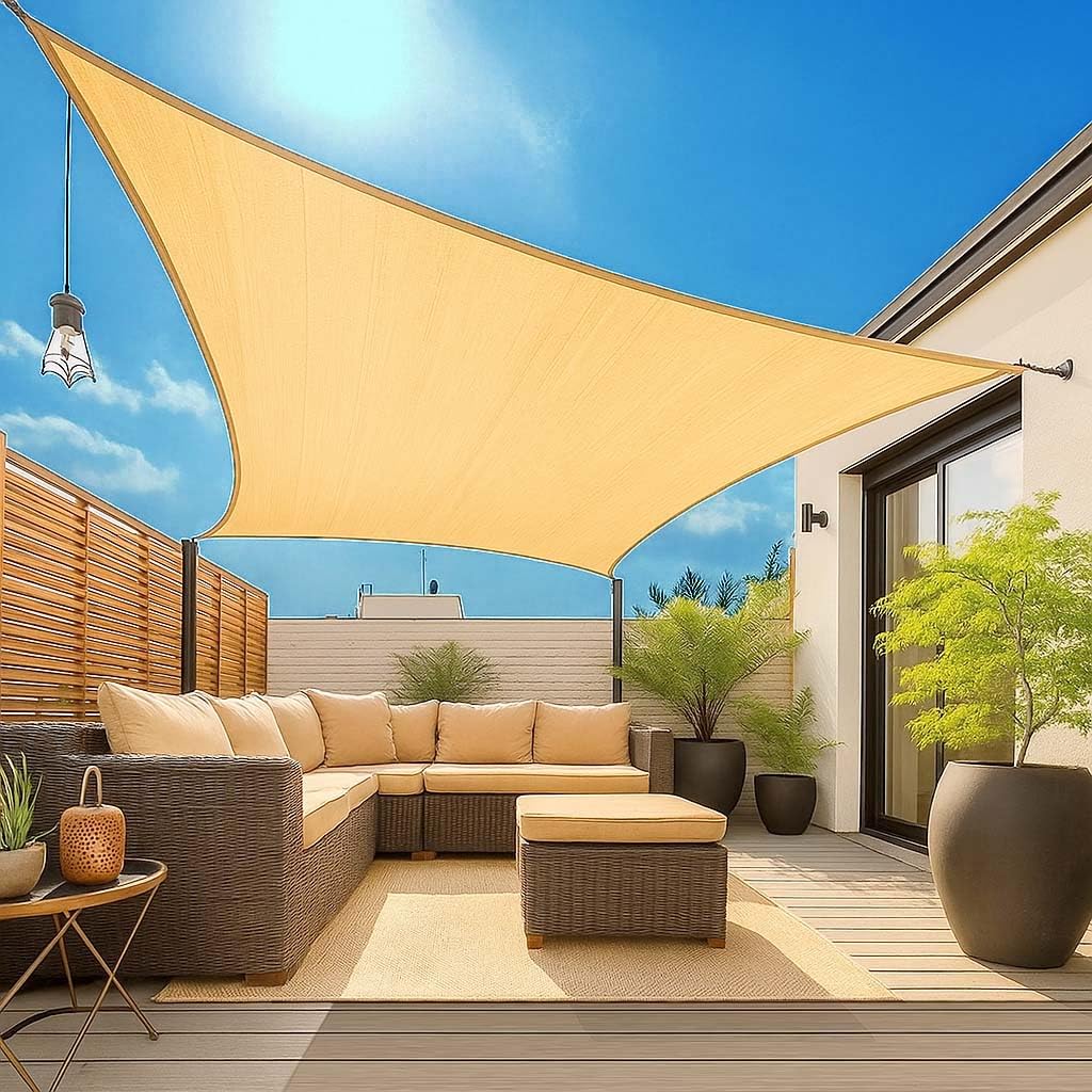 LAIFUCAM 12 x15 Rectangle Sun Shade Sail with UV Block Breathable HDPE ...