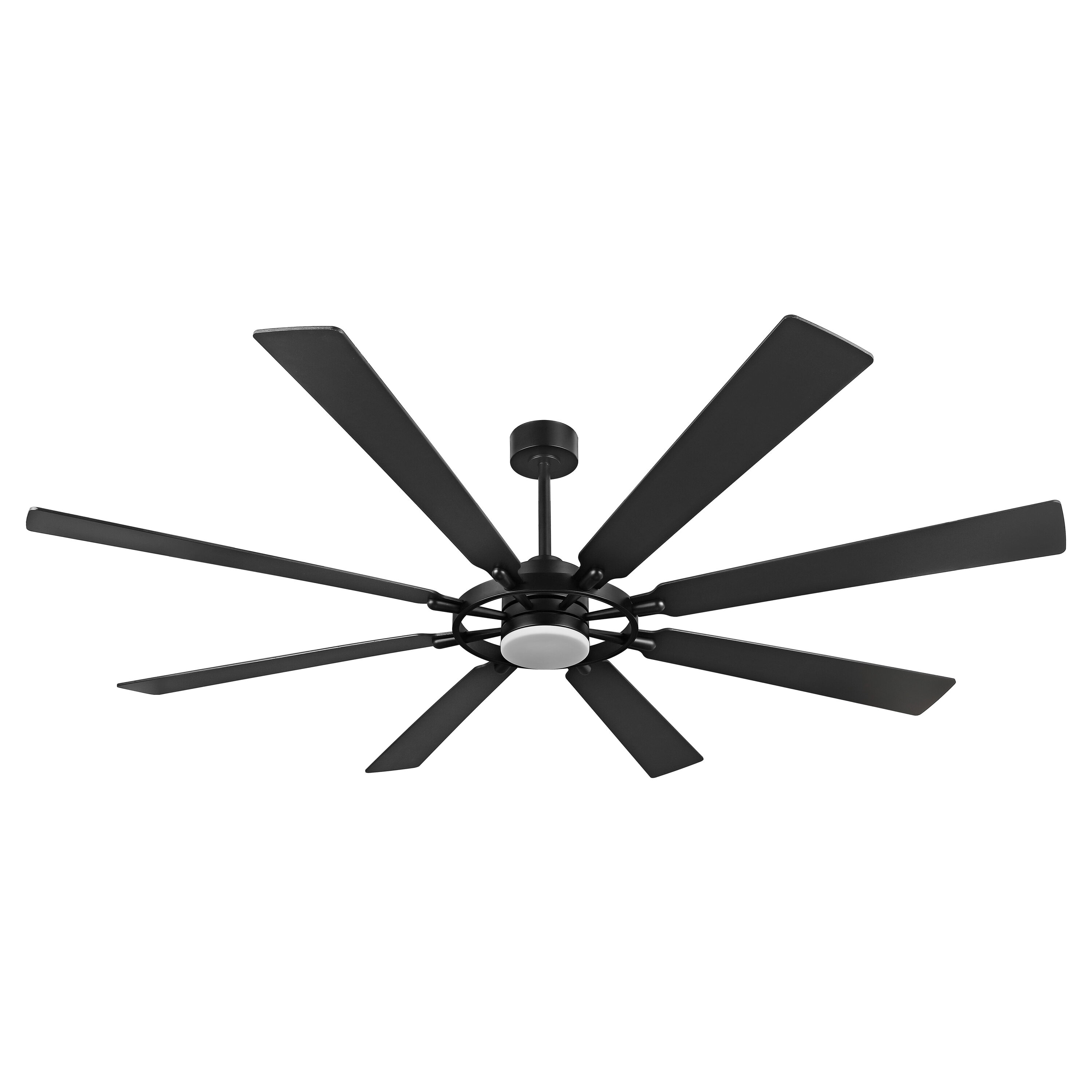 MLIAN WBCF-BS263-BK 72 Integrated LED Black with Black Blades Ceiling Fan With Light - Remote Included ( 8 -Blade )