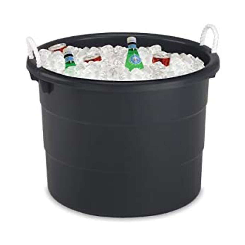 Homz 6618BKTS.08 18 Gallon Durable Molded Plastic Storage Bin w