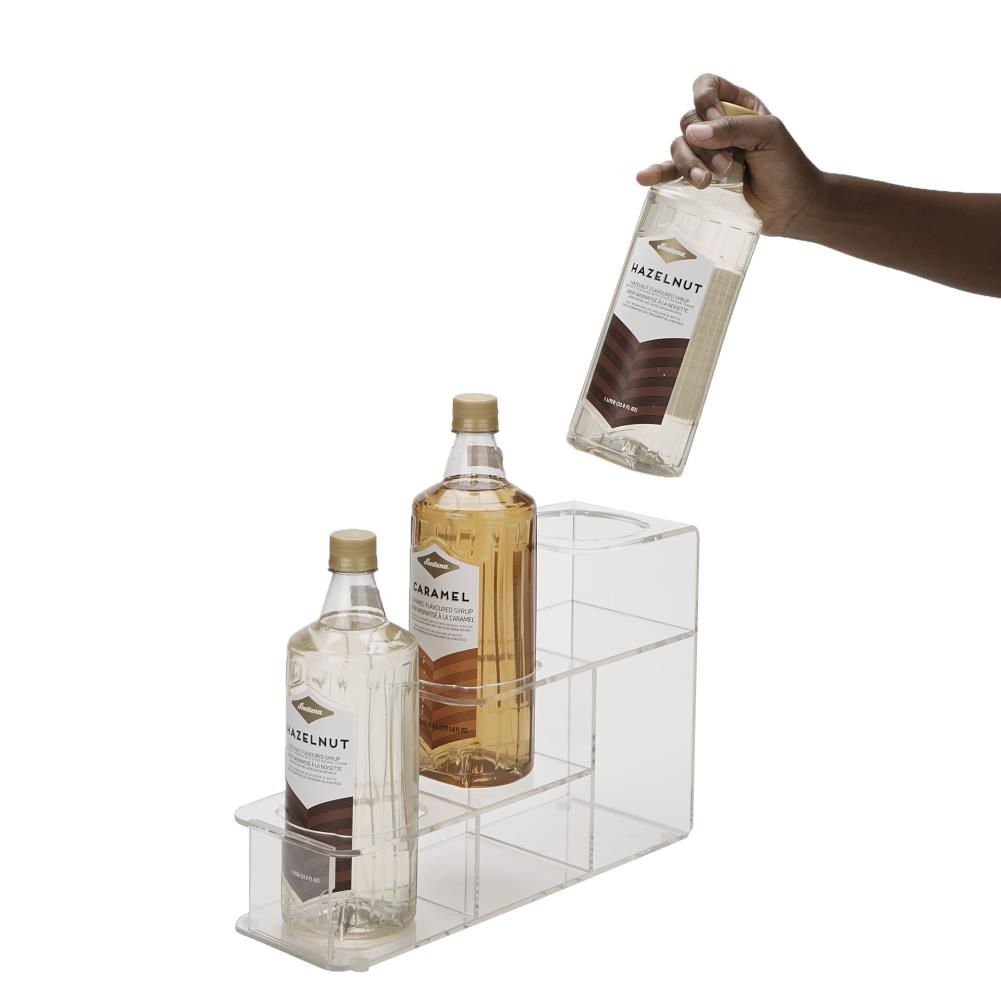 Mind Reader Clear Syrup Bottle Holder, Acrylic 3 Compartment
