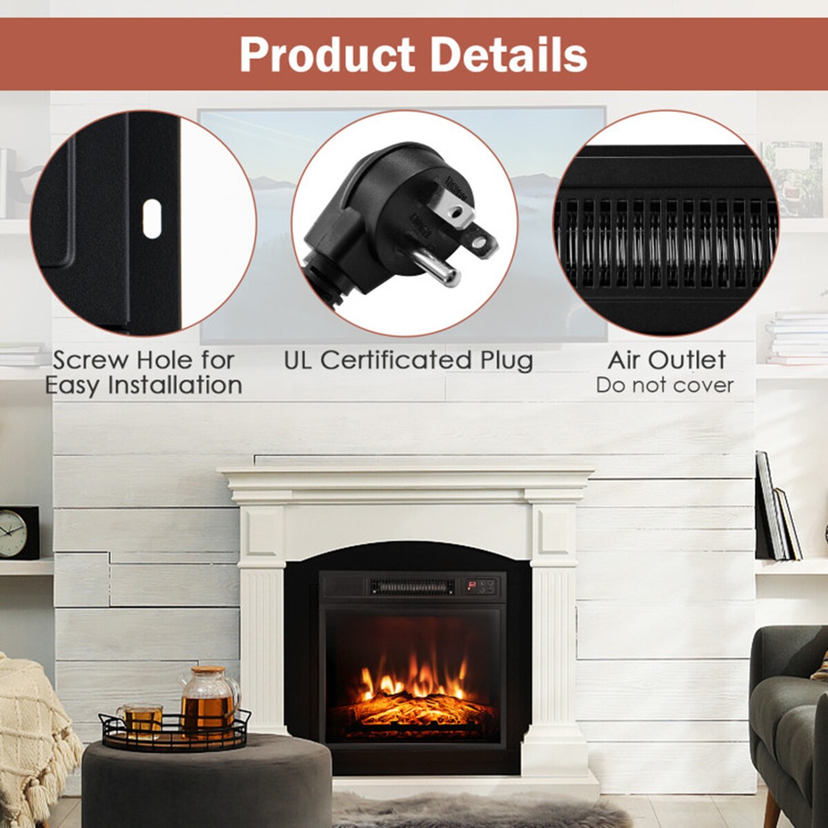 Clihome CL-BKUS-10173 Electric-Fireplaces - View #7