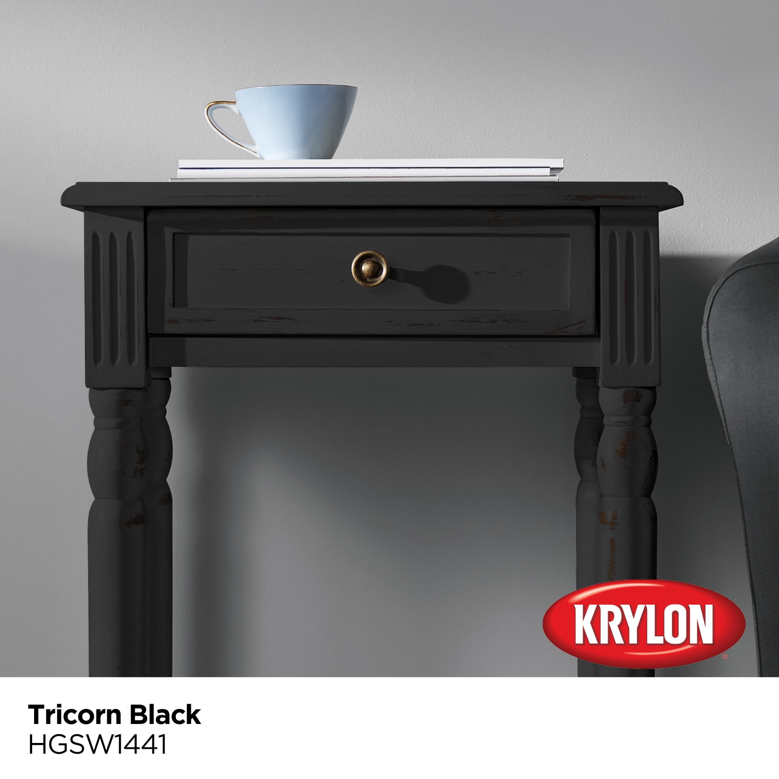 Krylon Tricorn Black Hgsw1441 Water-based Chalky Paint (1-Quart) in the  Craft Paint department at