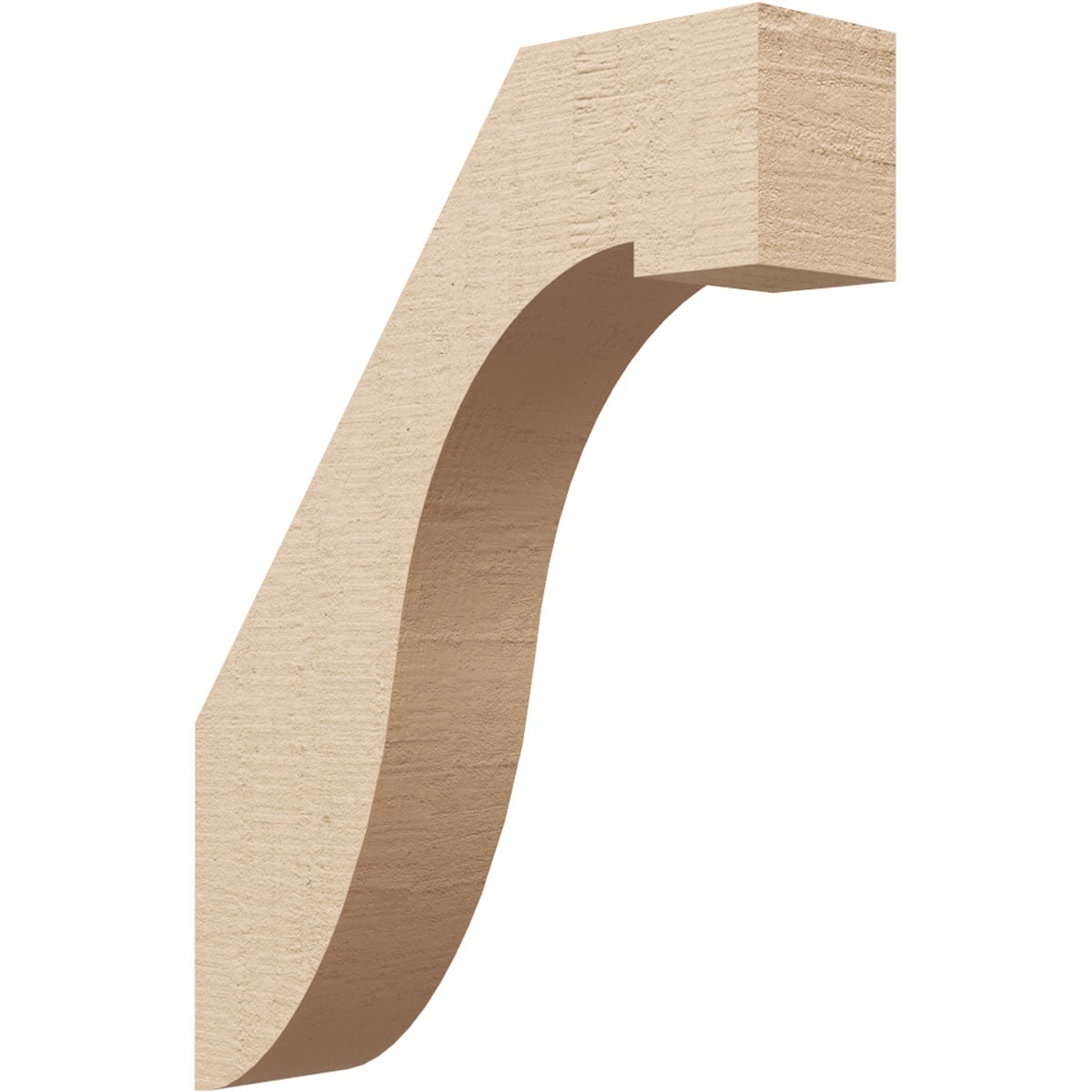 Ekena Millwork BRCUR03X12X16DELRCPR 3-in x 16-in x 12-in Primed Urethane Del Monte Rough Cedar TimberThane Knee Brace