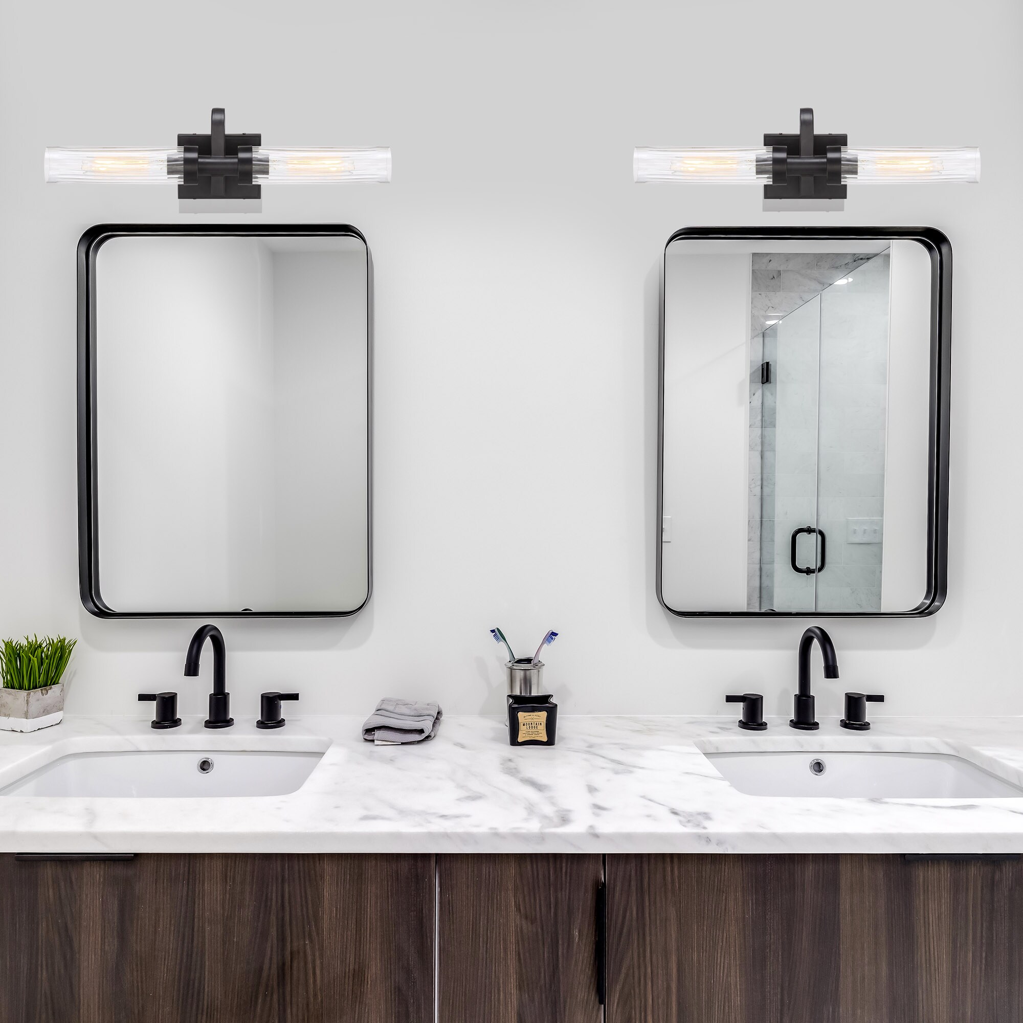 Designers Fountain 95003-IG Braden 24-in 3-Light Iron Graphite Industrial Vanity Light Bar