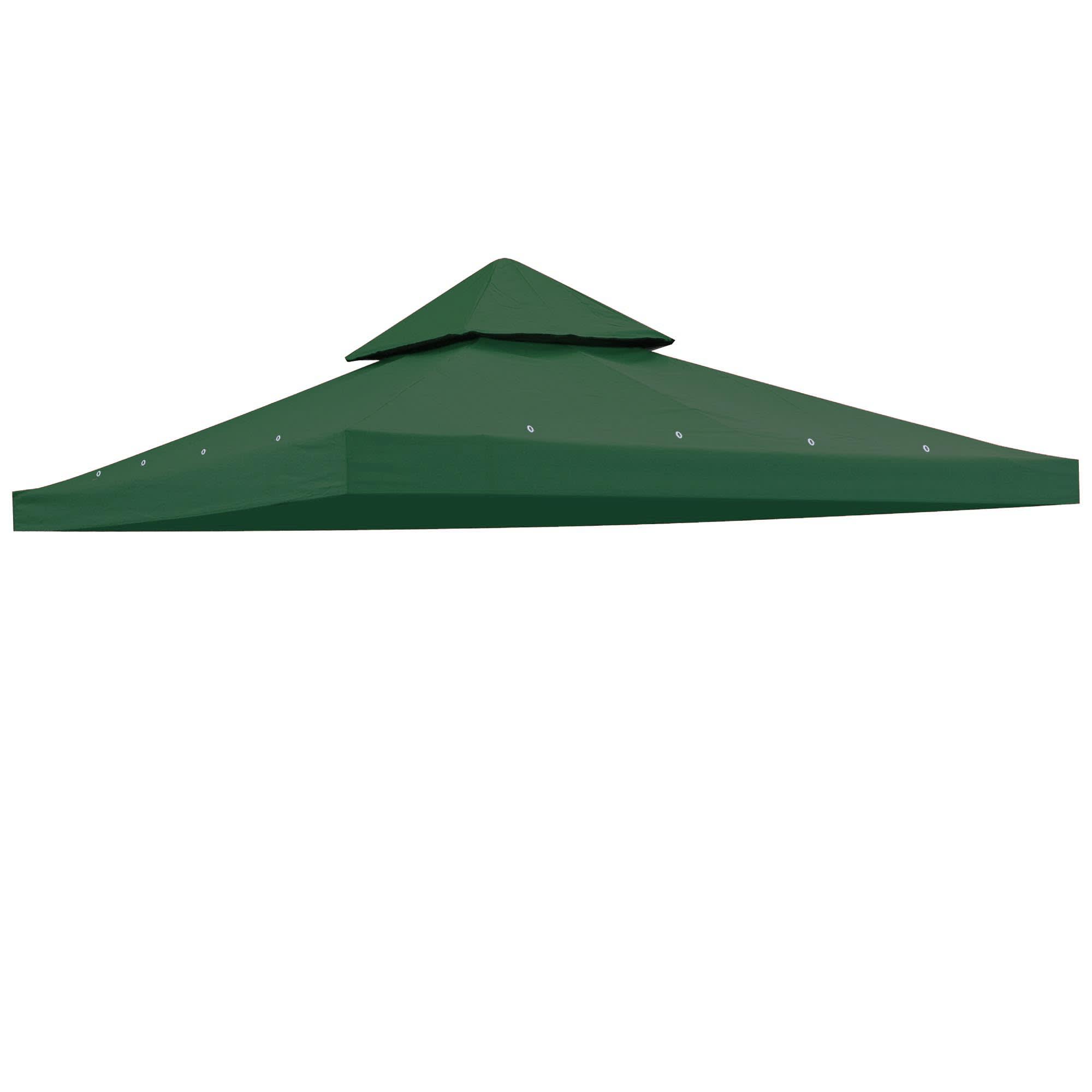Yescom 07TOP001-8T-G04-LO 8x8Ft 2-Tier Gazebo Top Replacement UV30+ for 2 Tier Outdoor Patio Canopy Cover Party Backyard Garden Green