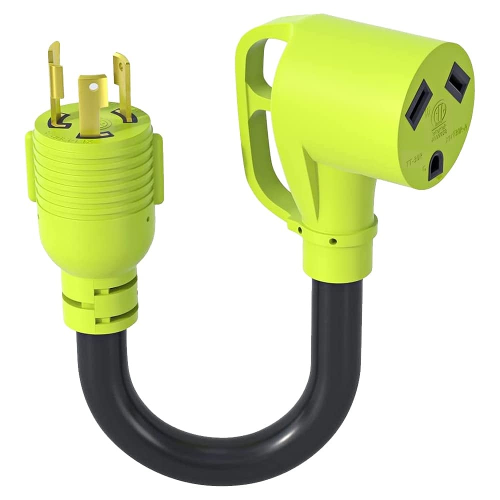 Etokfoks -  3 Prong 30 Amp RV Generator Adapter Cable NEMA L5 30P Locking Male Plug to TT 30R Fem...