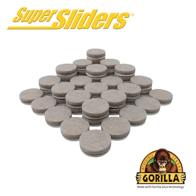 Super Sliders 4-Count 3-in Oatmeal Plastic/Felt Furniture Coaster