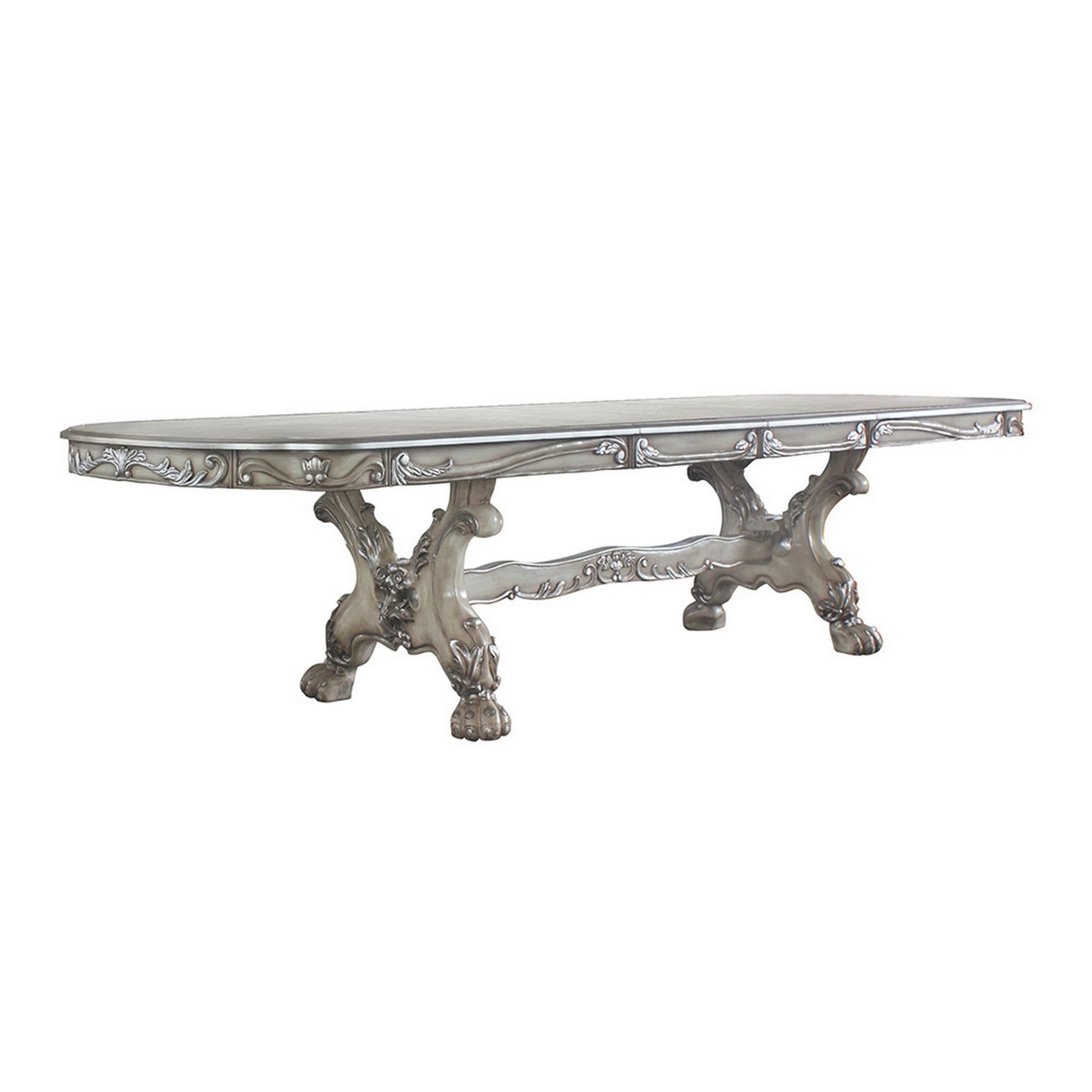 Benzara BM261780 Silver Contemporary/Modern Dining Table, Wood with Wood 76-in L x 30.5-in H