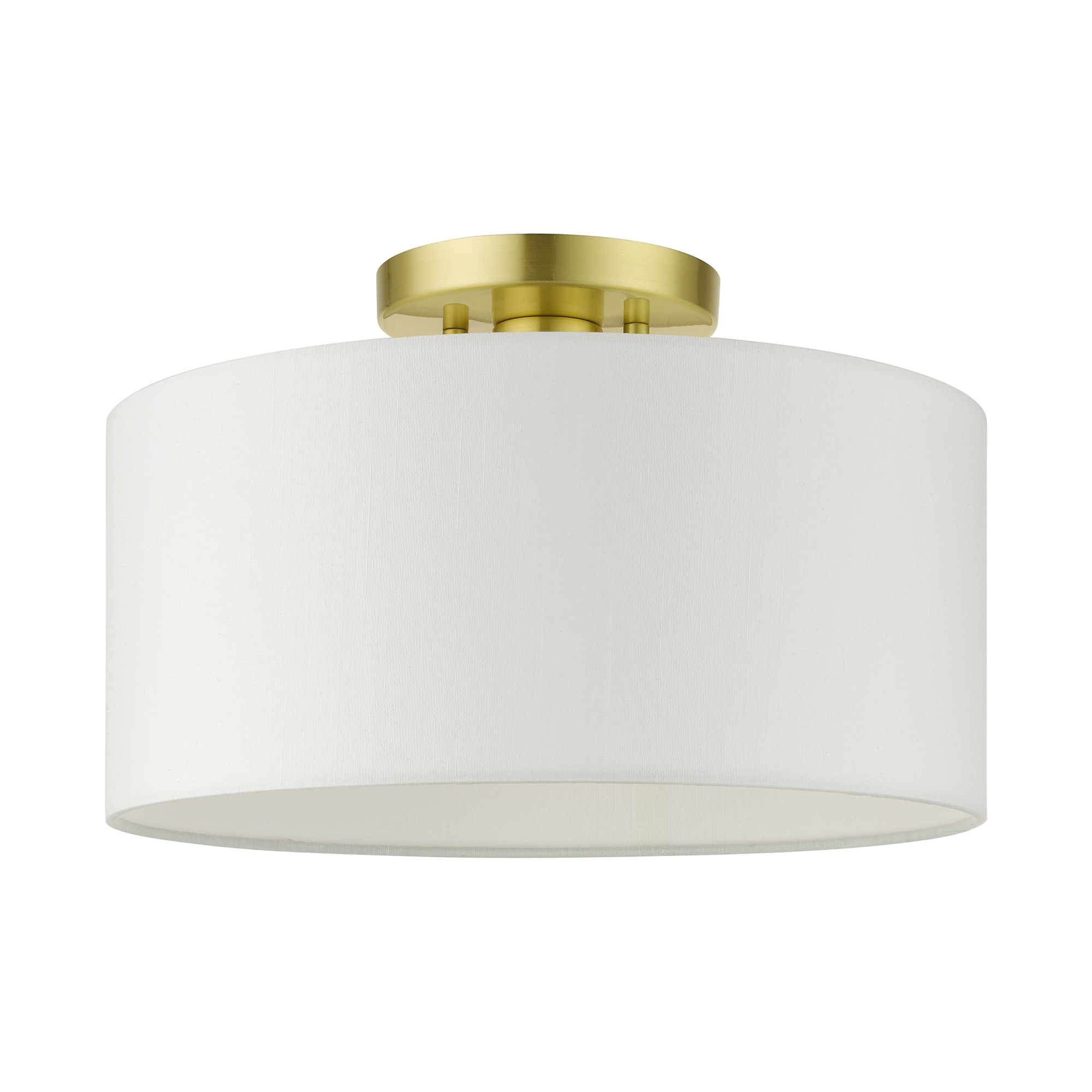 Meridian Satin Brass 13" Drum LED Semi-Flush Mount