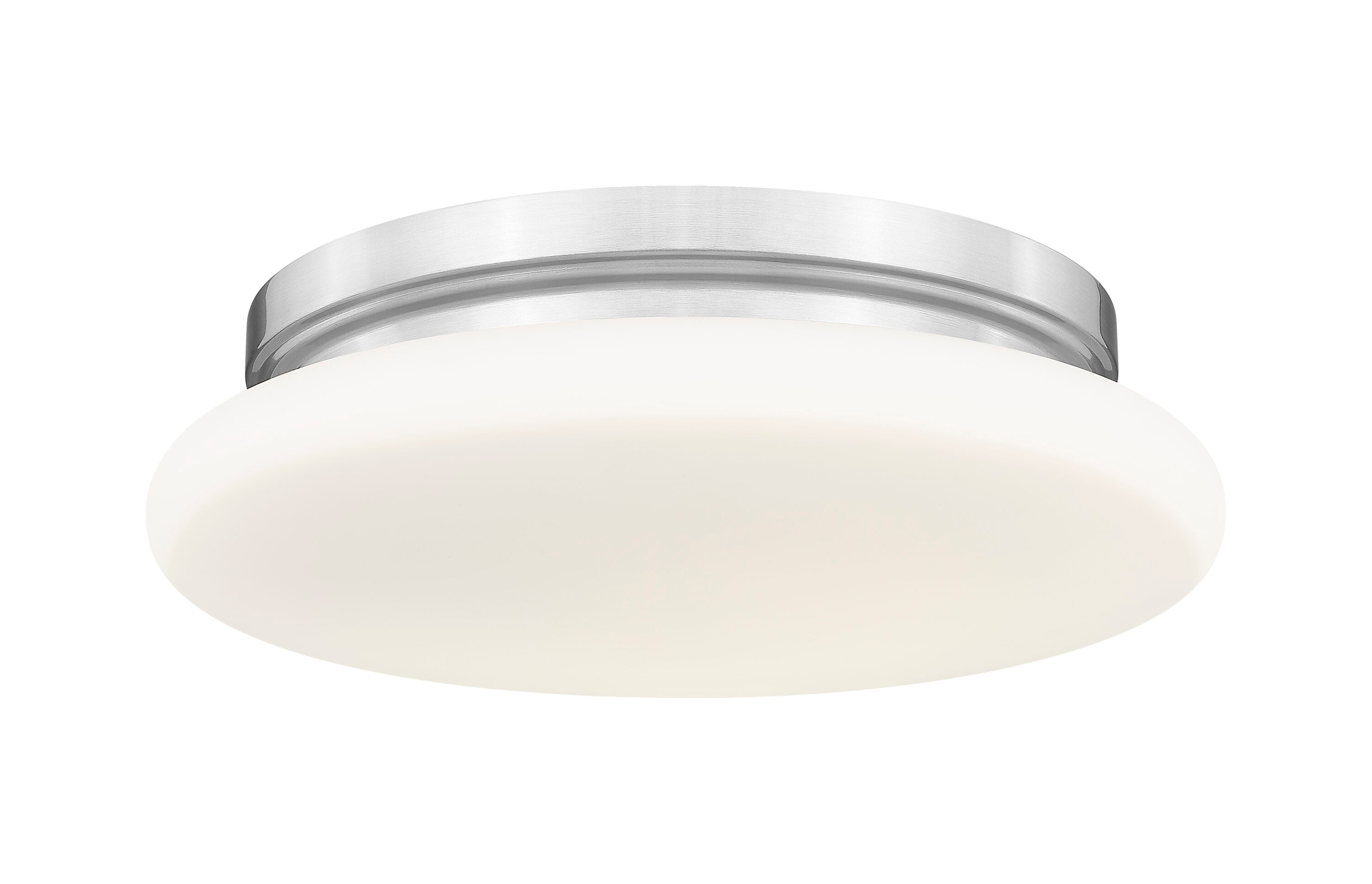 Z-Lite Soleil 12in Brushed Nickel Fixture with Matte Opal Glass Shade