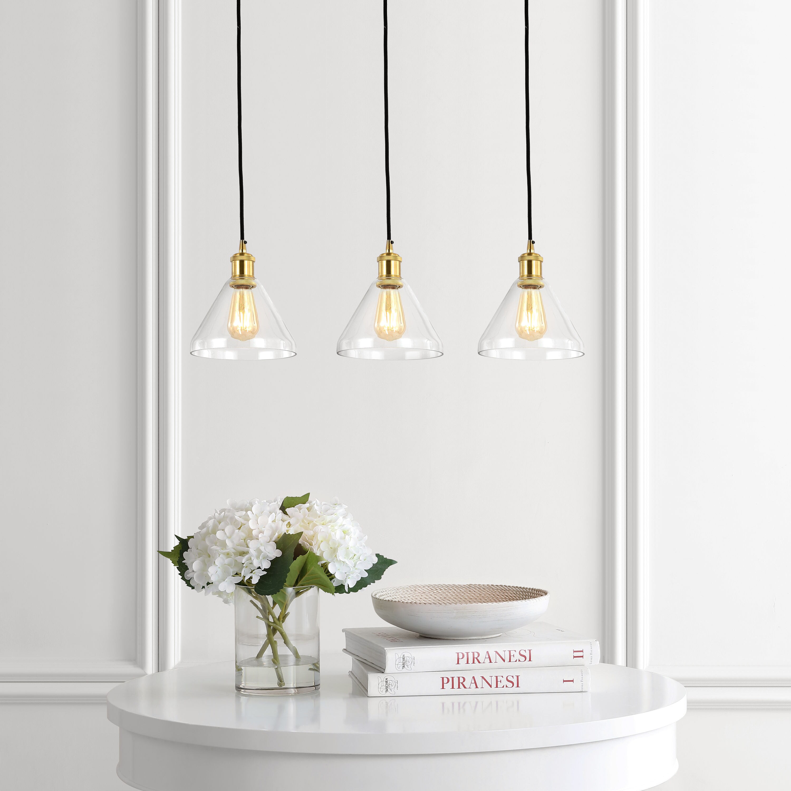 Kiawah Island Brushed Gold 30.5" LED Linear Pendant with Clear Glass