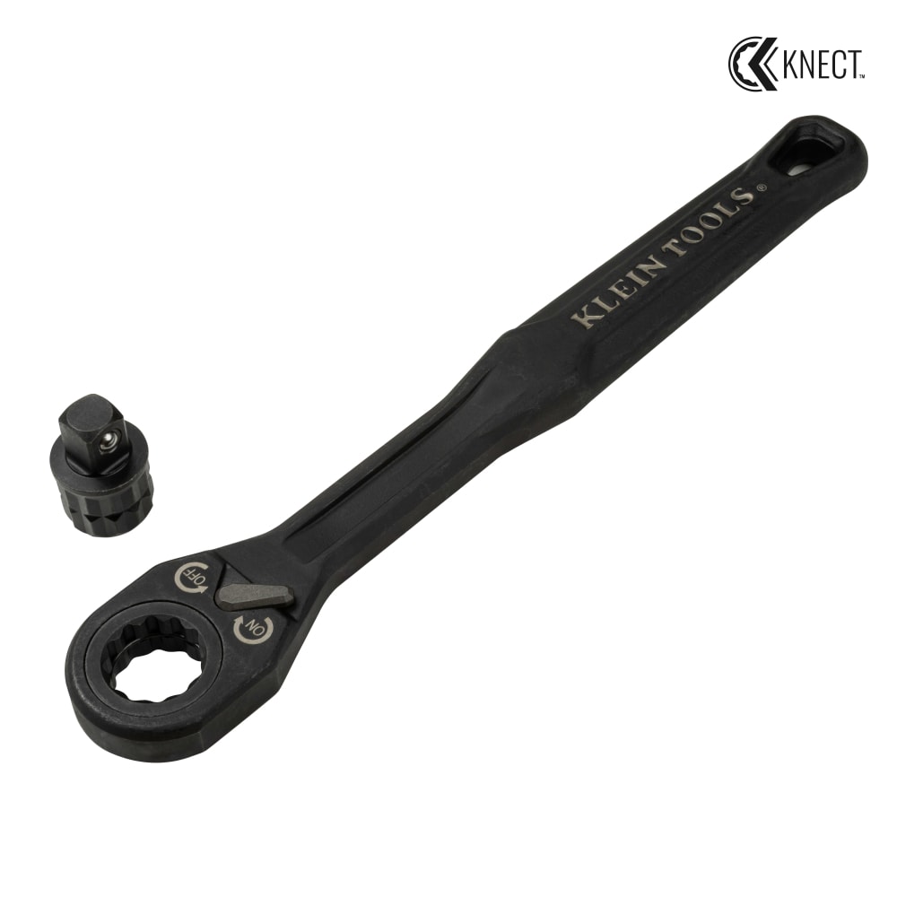 Klein Tools KNECT (M) Pass Through Ratchet and 3/8-Inch Drive Socket Adapter Set #65408ADP