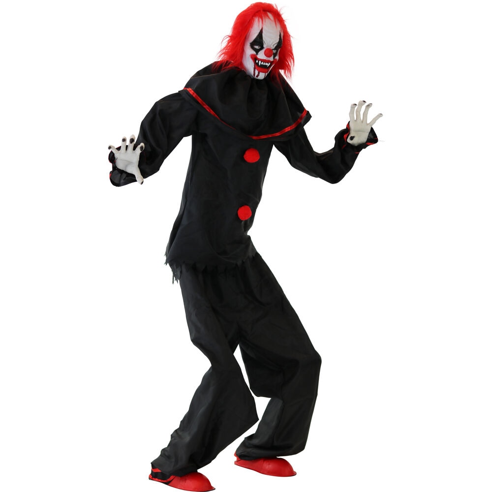 Haunted Hill Farm Freestanding Lighted Clown Animatronic in the Outdoor ...