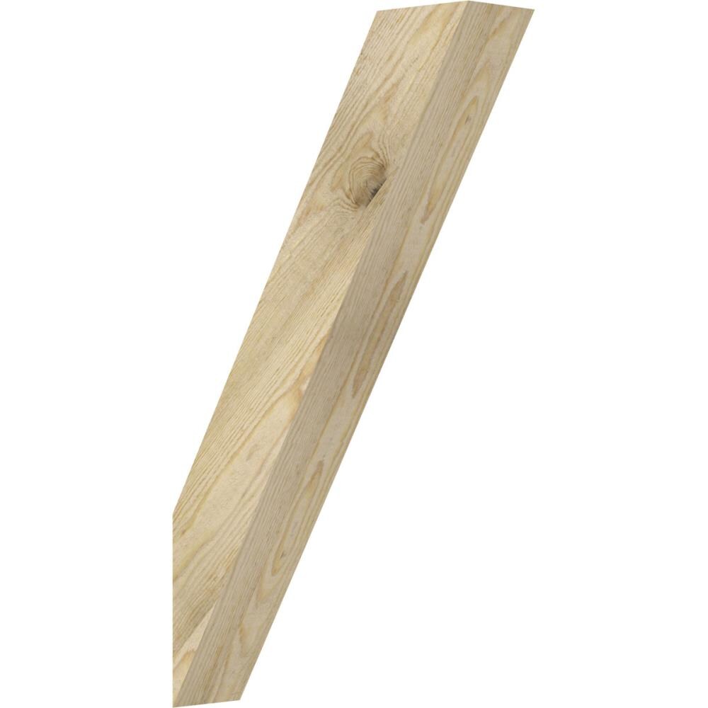 Ekena Millwork BRC04X16X28TRA00RDF 4-in x 16-in x 28-in Douglas Fir Unfinished Wood Traditional Rough Sawn Knee Brace