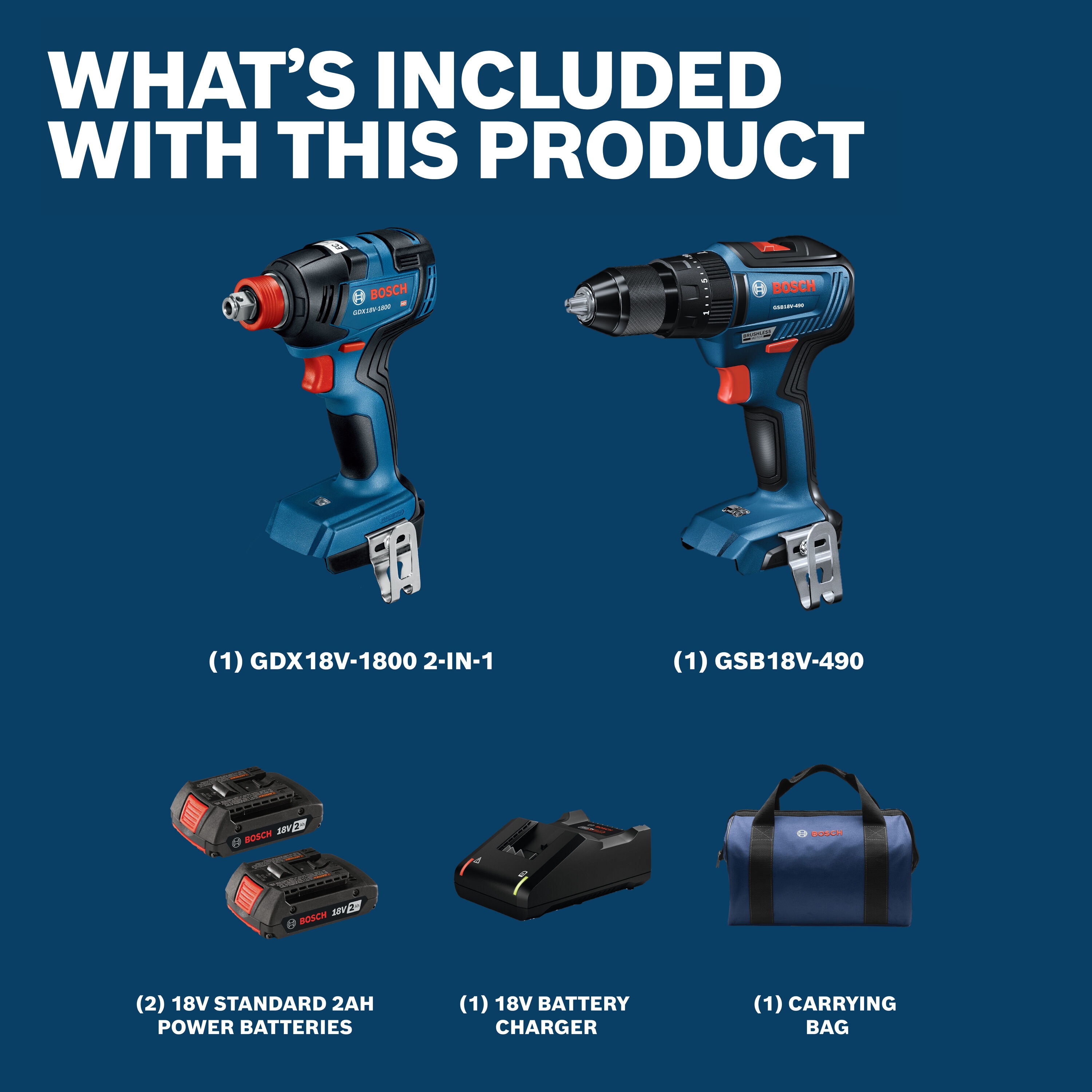 Bosch GXL18V-240B22 Combo-Kits - View #2
