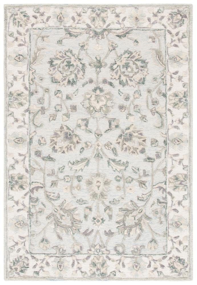 Safavieh GLM628M-5 Glamour Aegina 5 x 8 (ft) Tufted Wool Light Blue/Ivory Rectangular Indoor Floral/Botanical Vintage Area rug