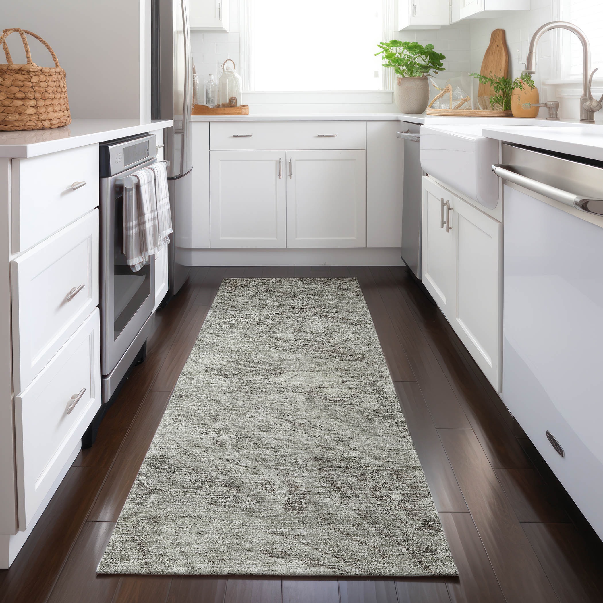Addison Rugs ACN640TP2X8 Chantille ACN640TP 2 x 7 (ft) Polyester Taupe Rectangular Indoor/Outdoor Geometric Machine washable Runner rug