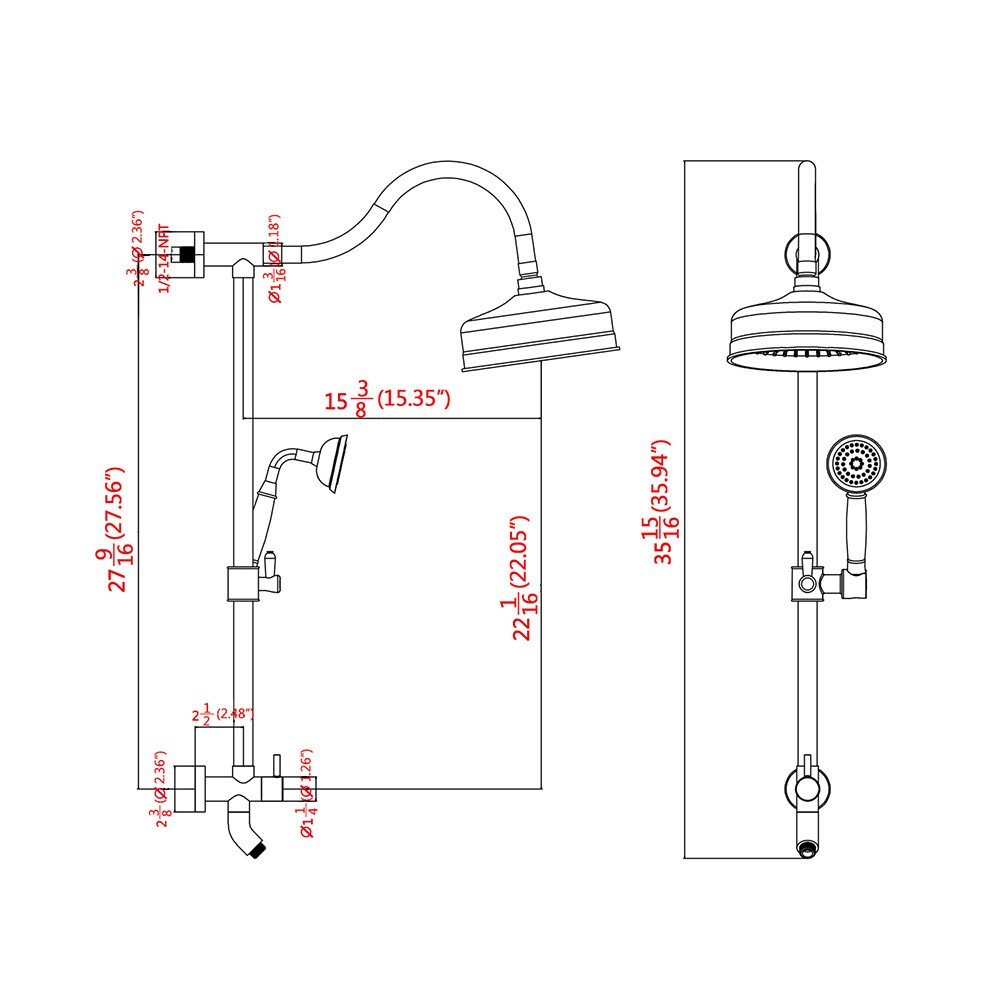 EQLOO MS-H1107-BG Fixed-Showerhead - View #6
