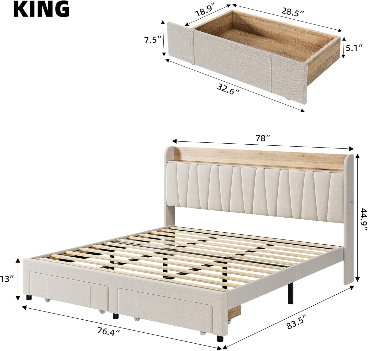 Qeetex LHF-BED-PHO-158DEWBU beds - View #2