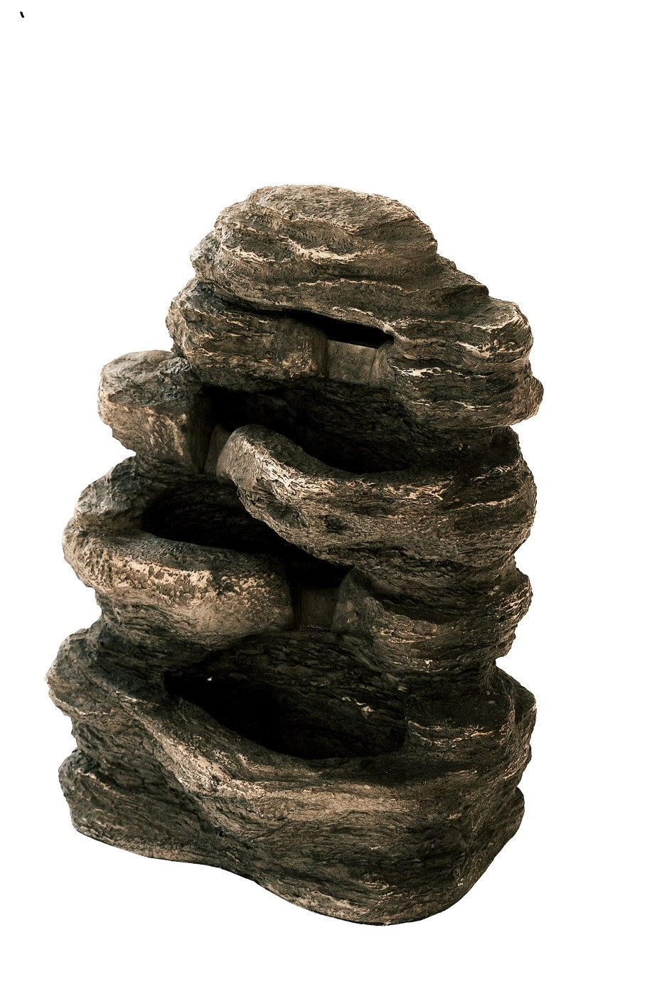 XBrand ALLFL001A 23.6-in H Resin Rock Outdoor Fountain Pump Included