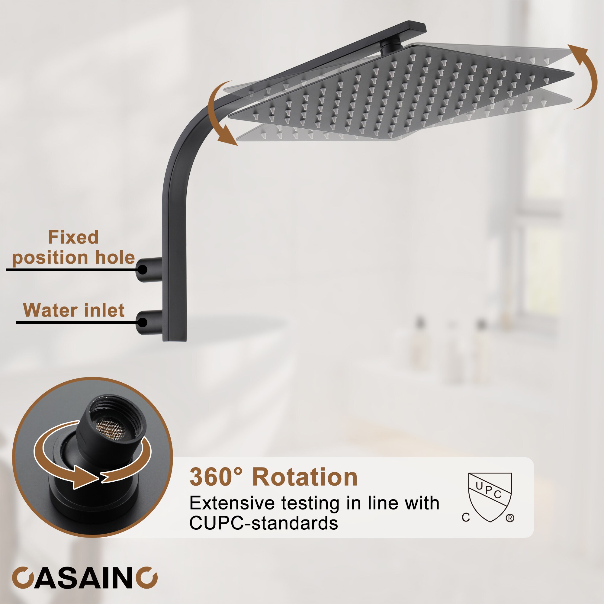CASAINC WF-N93101LSJ-10 Showerhead-Bar-Panels - View #8