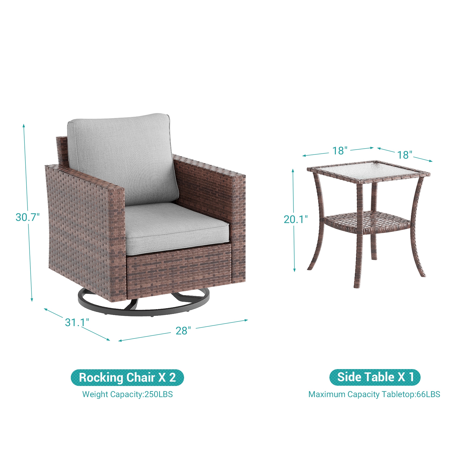 ACEGOSES LW-2R-BLY-T2 Patio-Conversation-Sets - View #2
