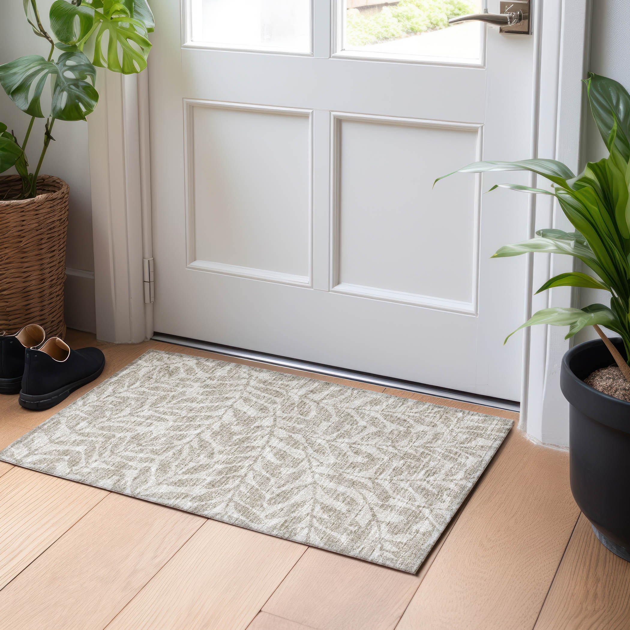 Addison Rugs AMF111TA20X30 Mayfield AMF111TA 2 x 3 (ft) Loomed Polyester Taupe Rectangular Indoor Abstract Machine washable Area rug