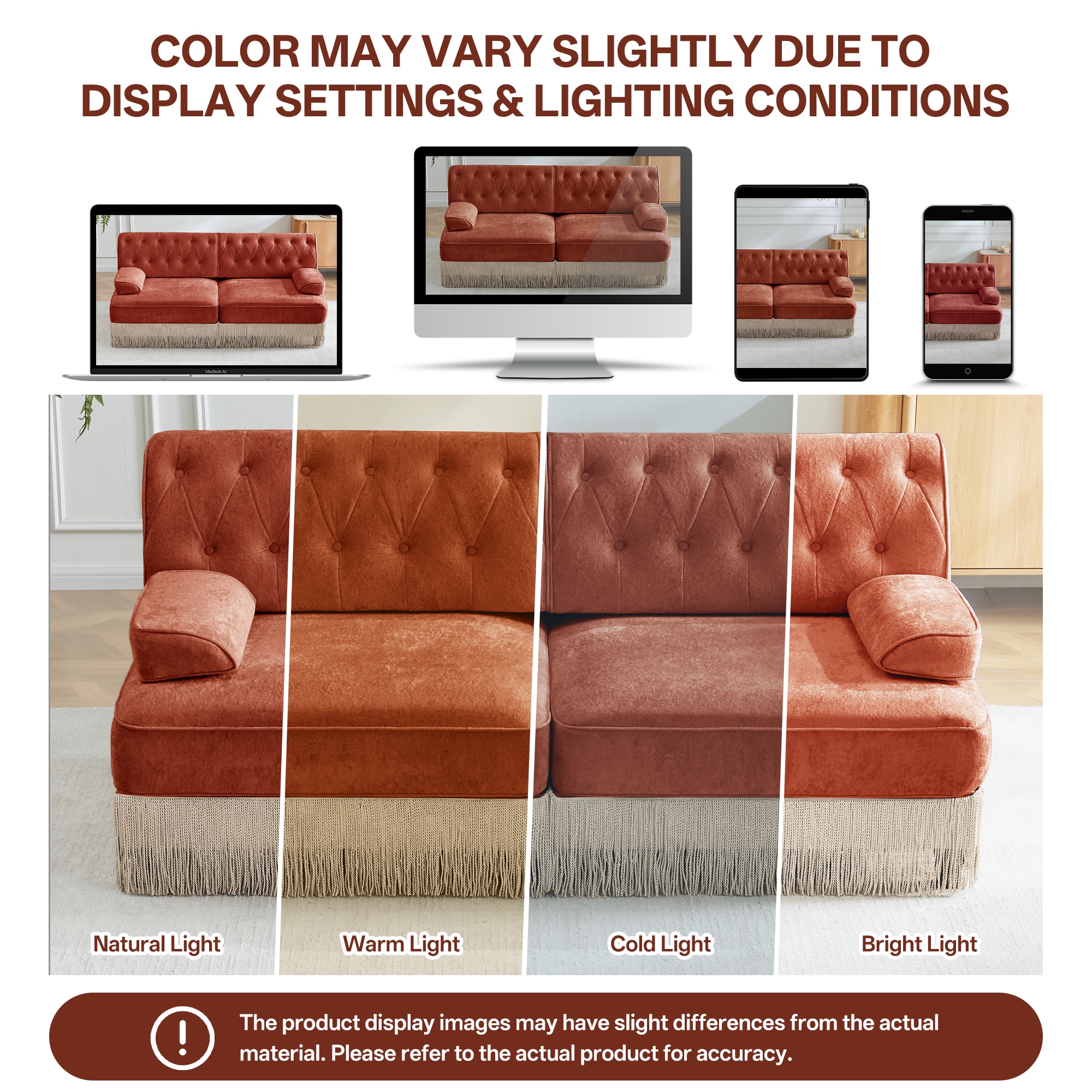 Homy Casa TASSEL 76-in W L-Shaped Velvet Chesterfield Sofa 2-Seater ...