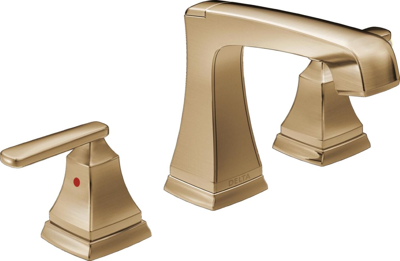 Delta 3564-CZMPU-DST Ashlyn Champagne Bronze Widespread 2-handle WaterSense Mid-arc Residential Handle Bathroom Sink Faucet with Drain