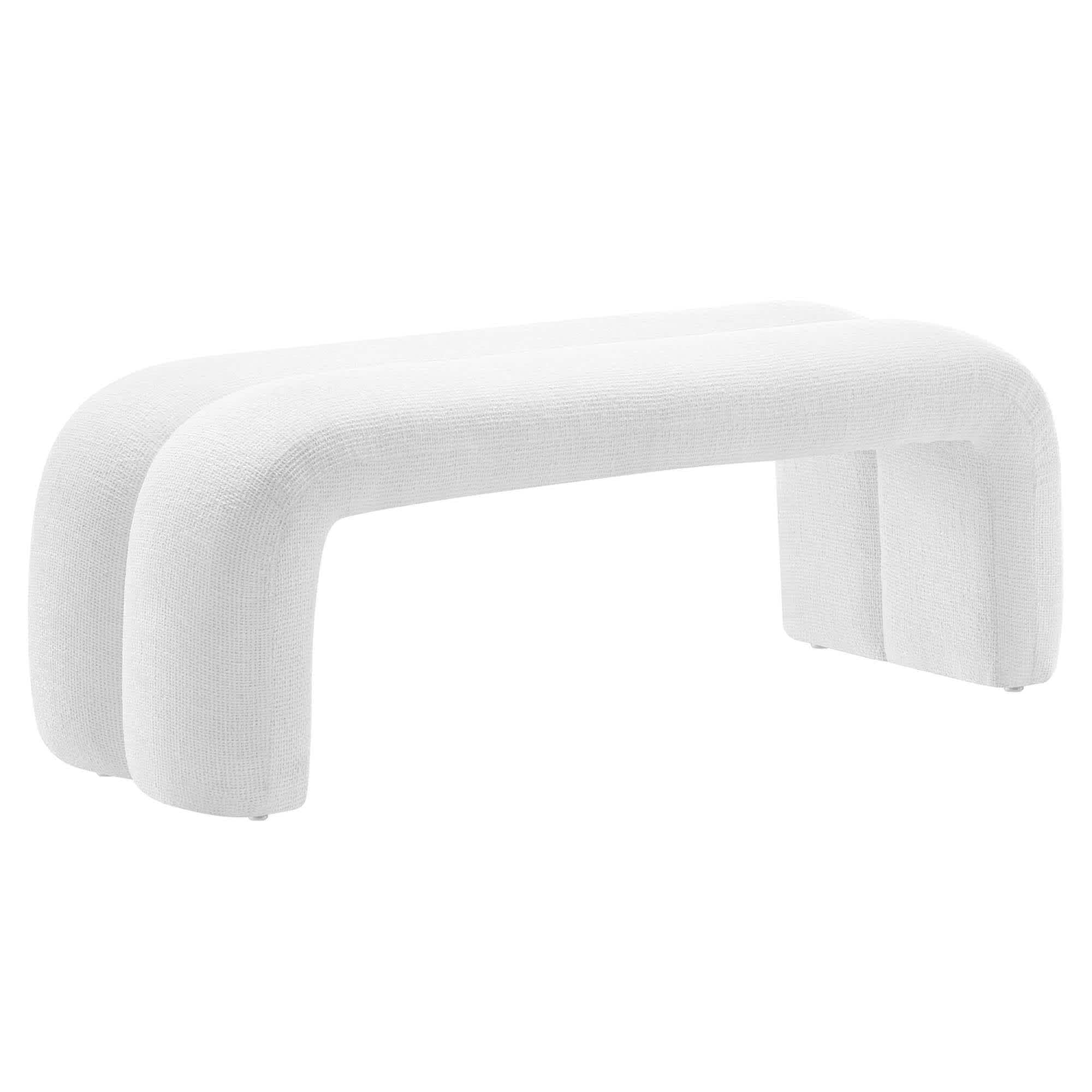 Modway Dax 50.5-in Chenille Upholstered Accent Bench in Frost one_size in White | EEI-6769-FRO