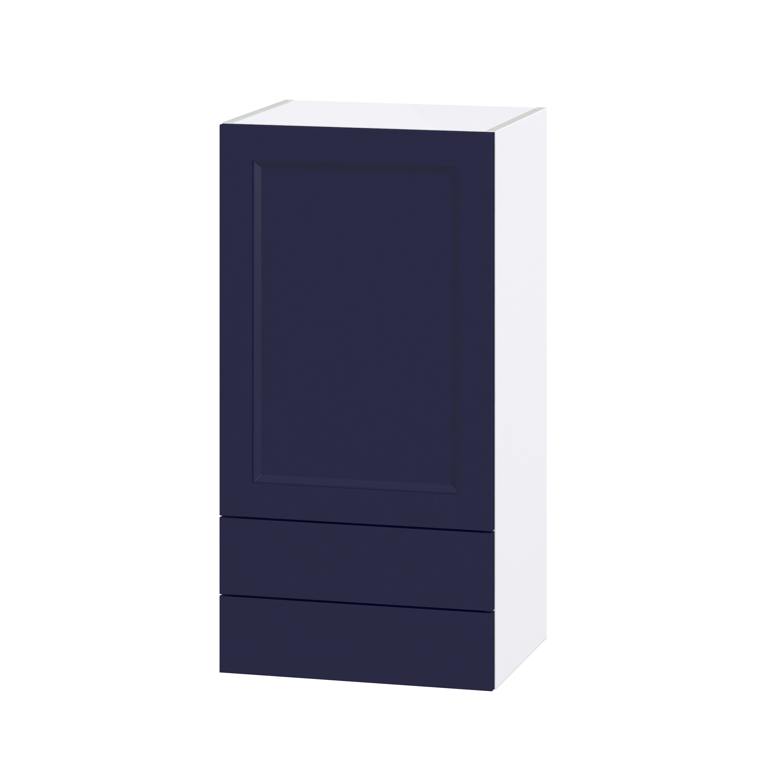 Hugo&Borg DSW1835B(L/R)-LO Lorette 18-in W x 35-in H x 14-in D Navy Blue 2 -Drawers Wall Fully assembled Cabinet (Recessed Panel Shaker)