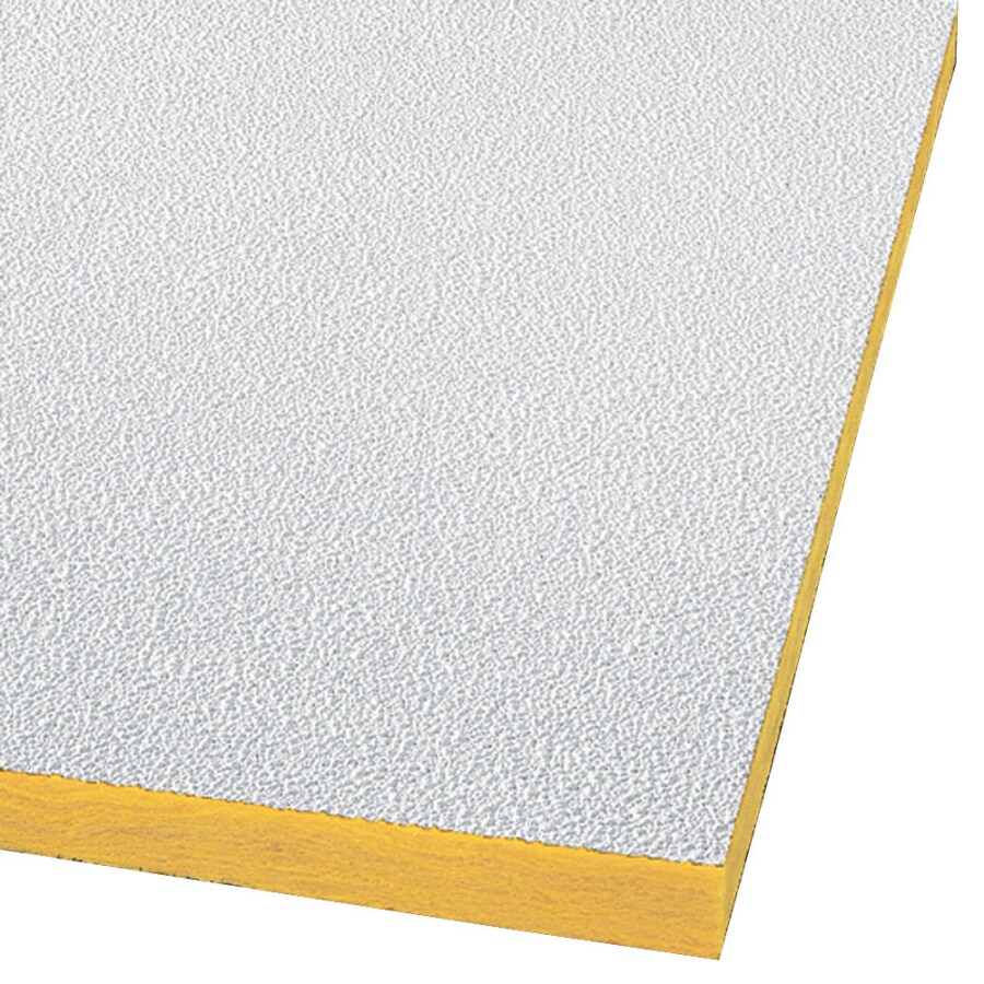 Armstrong Ceilings 2988 24-in x 24-in Pebble 20-Pack White Textured 15/16-in Drop Acoustic Panel Ceiling Tiles