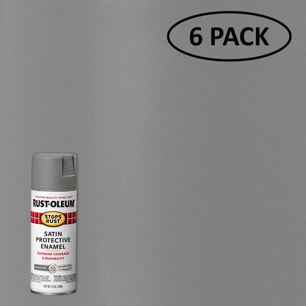 Crystal Clear Rust-Oleum Stops Rust Protective Enamel Spray Paint, 6 Pack, Size: 12 oz Spray