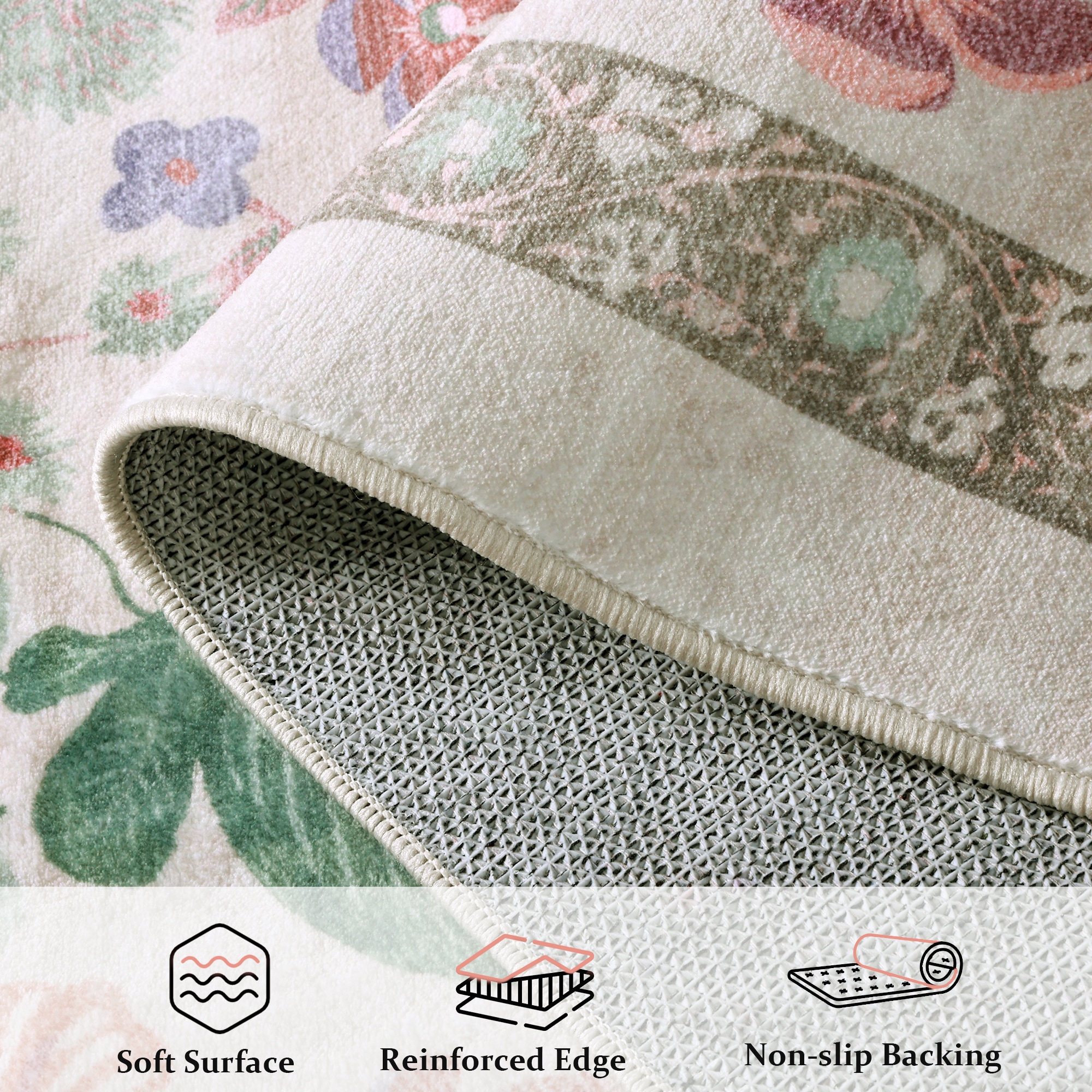 KERDOM AH-FH-2X3-BEIGEPINK rugs - View #4