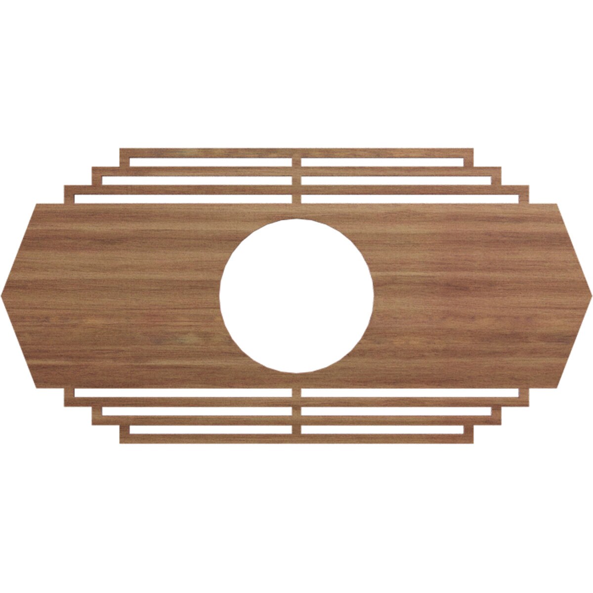 Ekena Millwork CMWP18X09X0250CSWA Chrysler Fretwork Pierced 9-Inches W x 18-Inches L Contemporary Walnut Wood Whole Ceiling Medallion